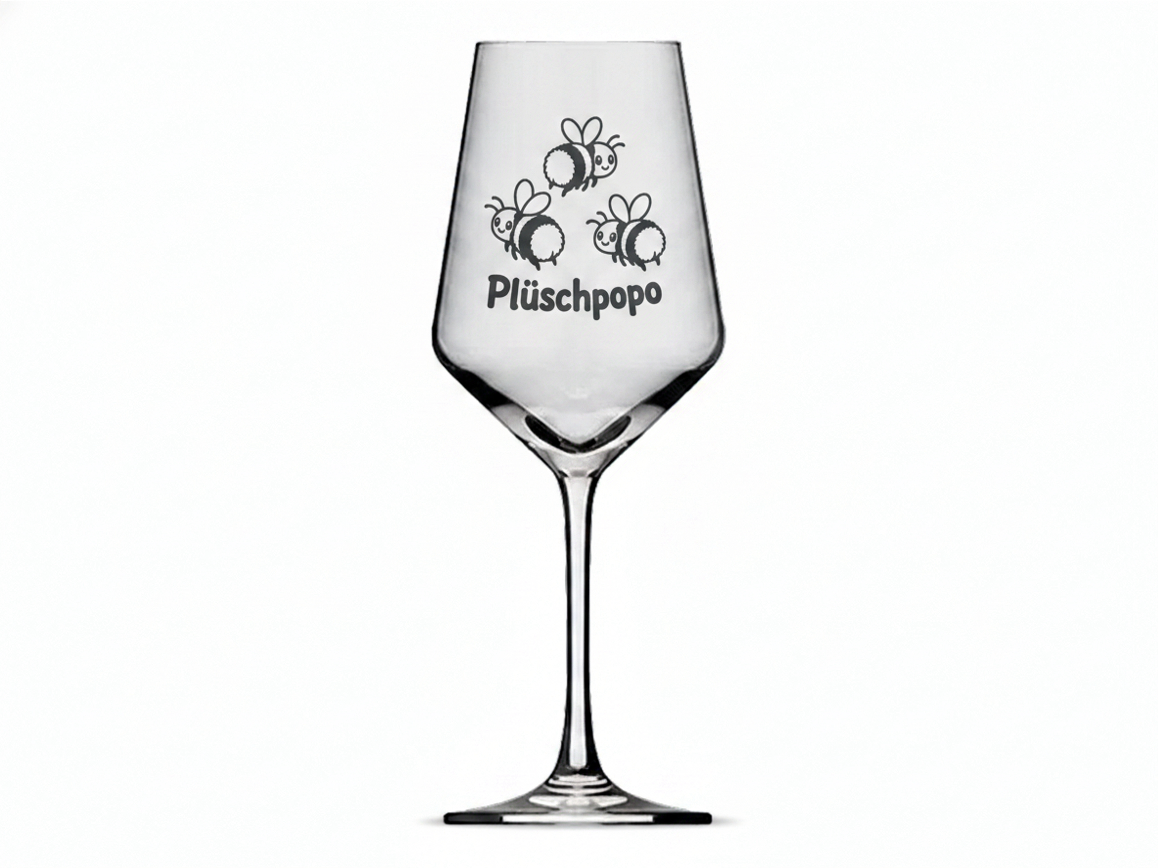 Weinglas Hummel Plüschpopo mit Gravur spülmaschinenfest 350 ml ideal für besondere Anlässe - Vorschau 6