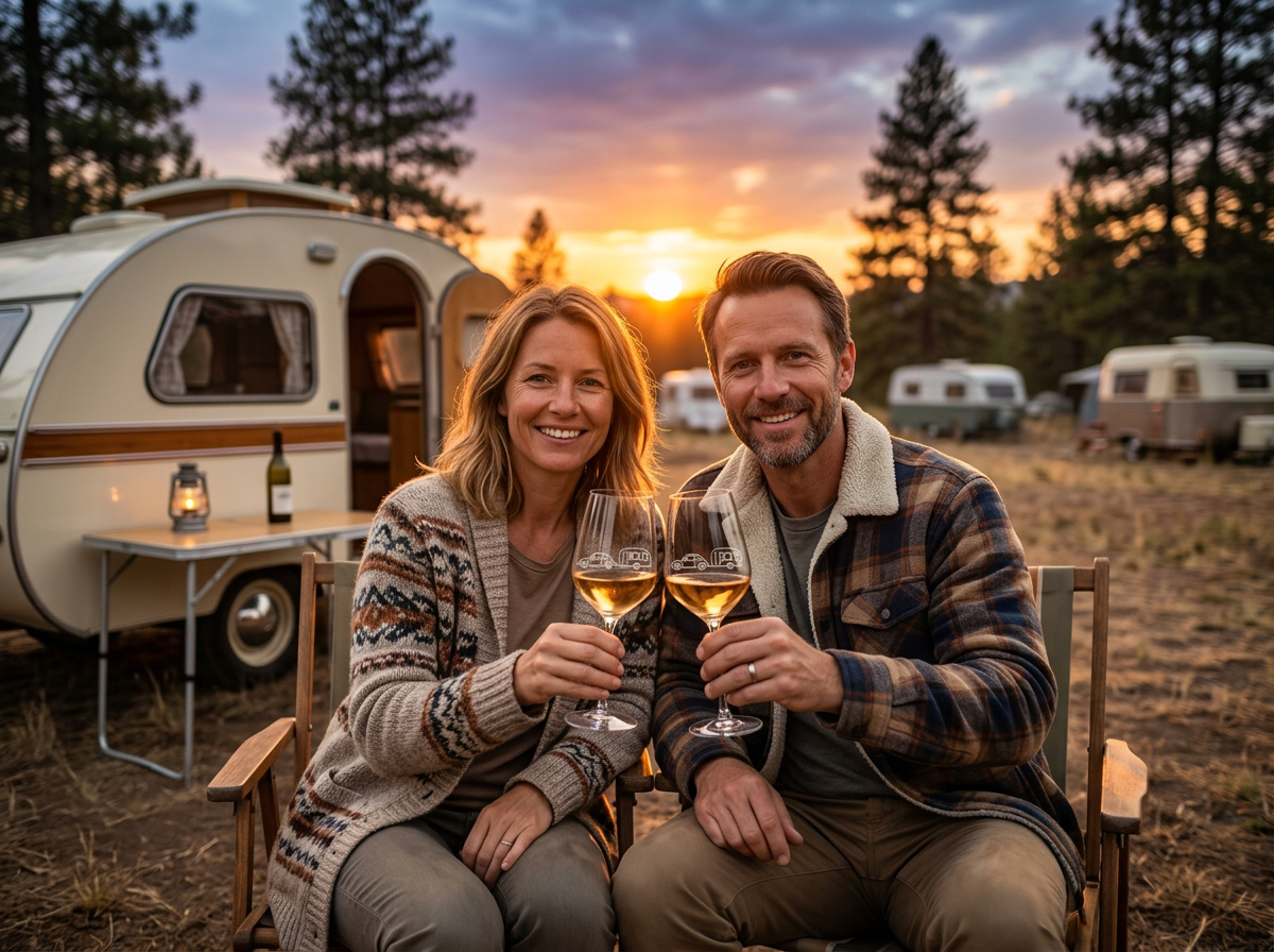 Weinglas 350 ml mit Gravur Camper und Wohnwagen spülmaschinenfest ideal für Weinliebhaber - Vorschau 5