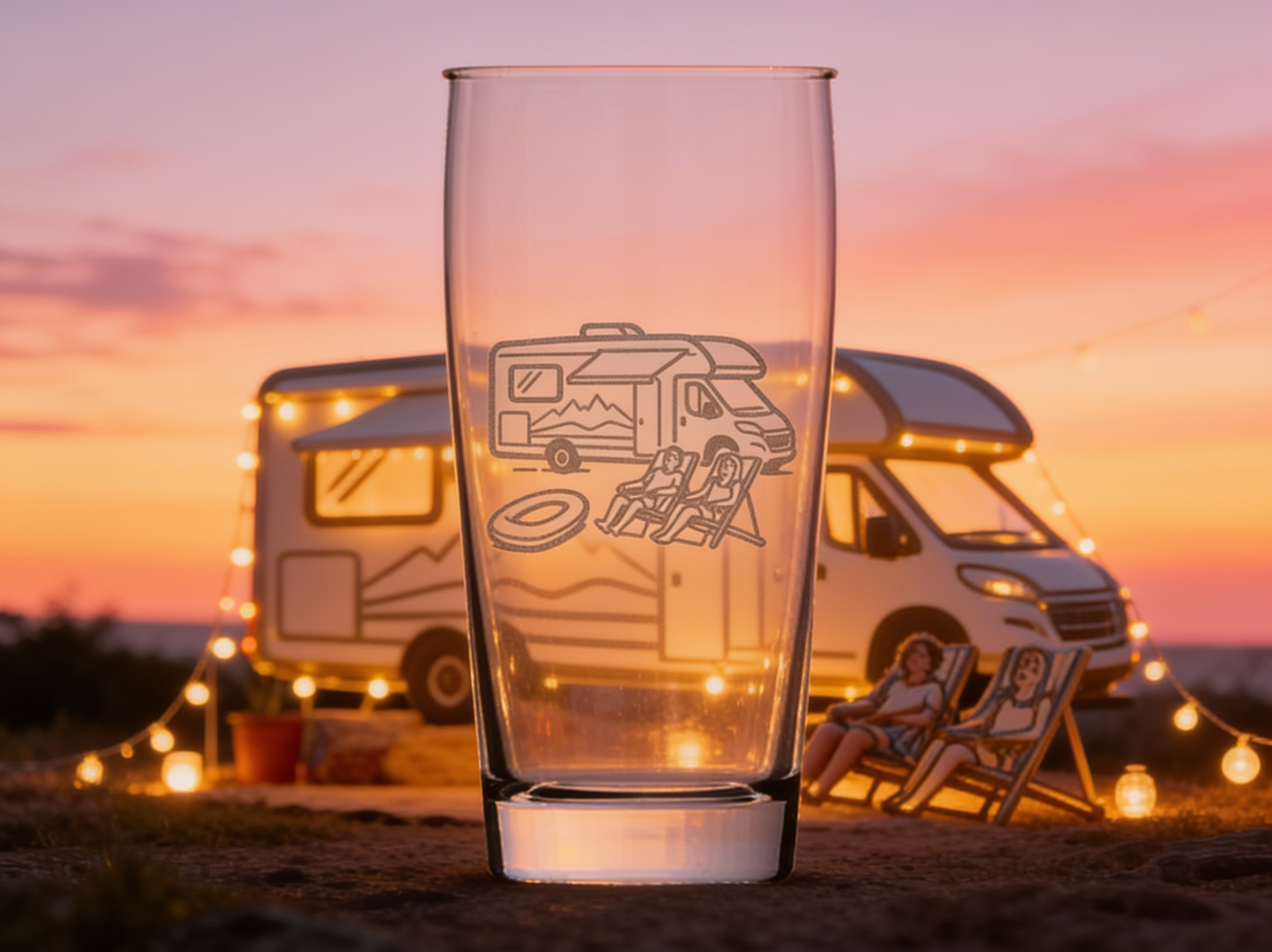 Bierglas Gravur Camper mit Wohnmobil 500ml spülmaschinenfest - Vorschau 2