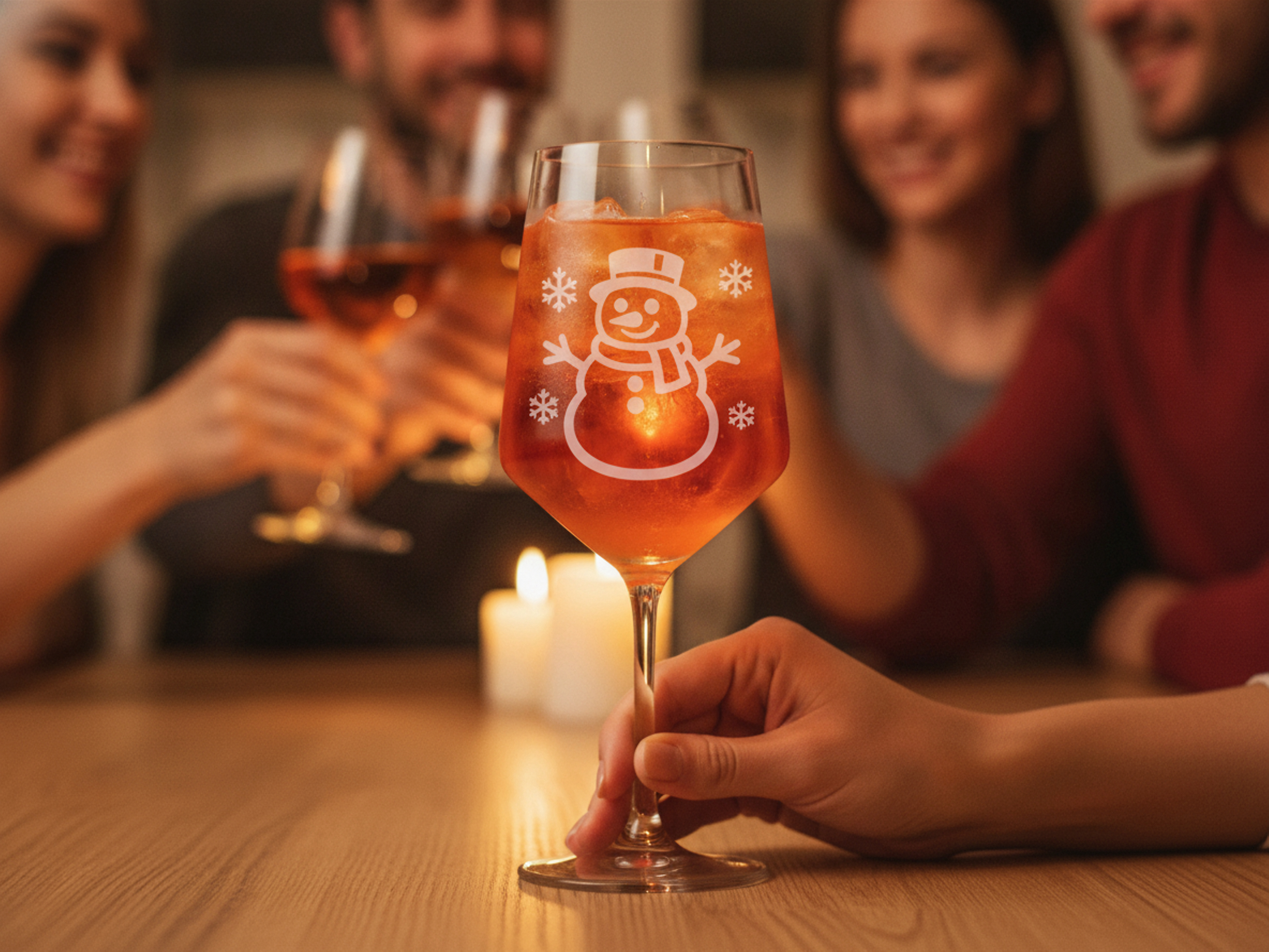 1x Weinglas mit Gravur Schneemann 350ml spülmaschinenfest für festliche Anlässe - Vorschau 9