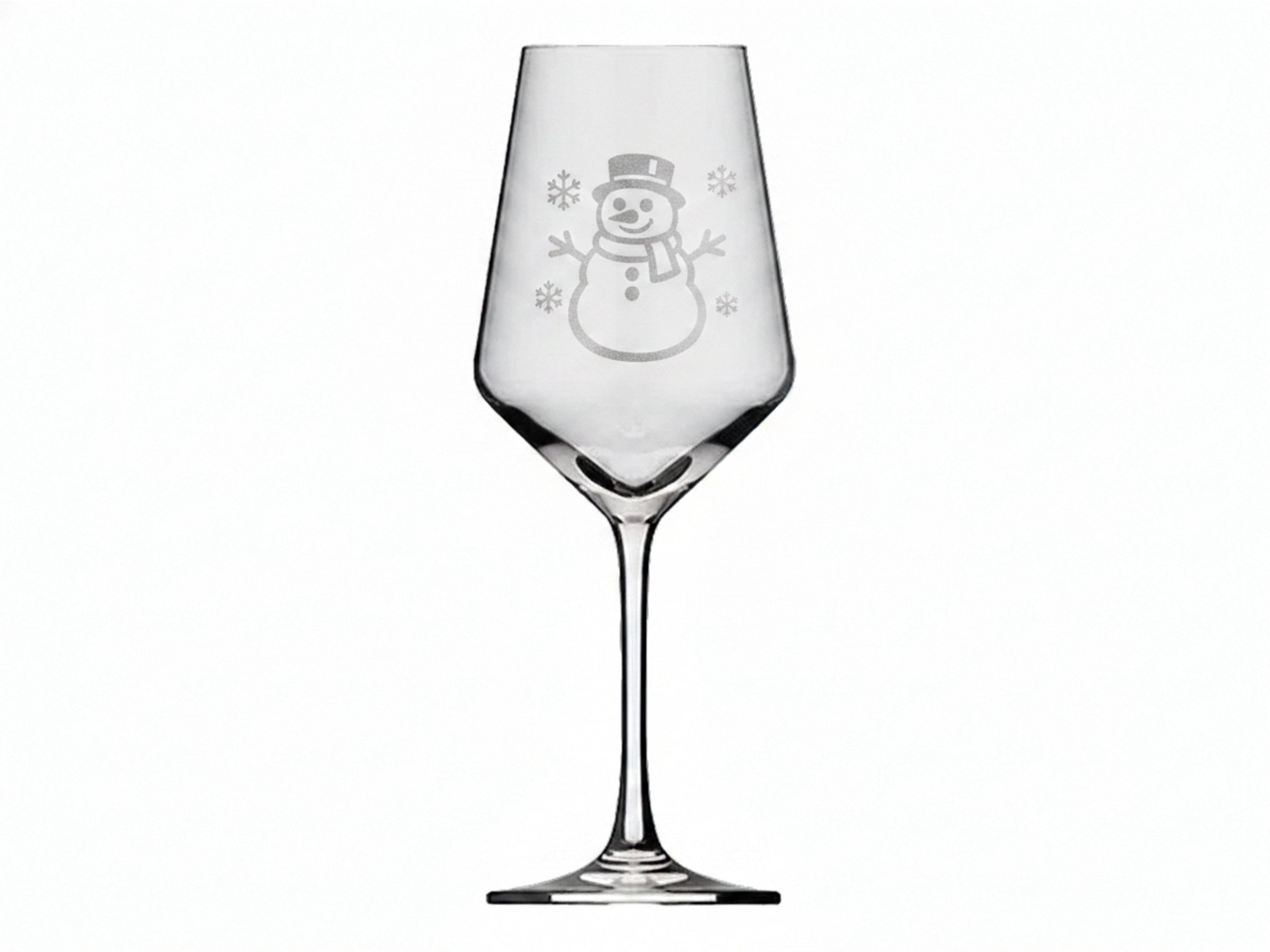1x Weinglas mit Gravur Schneemann 350ml spülmaschinenfest für festliche Anlässe - Vorschau 3