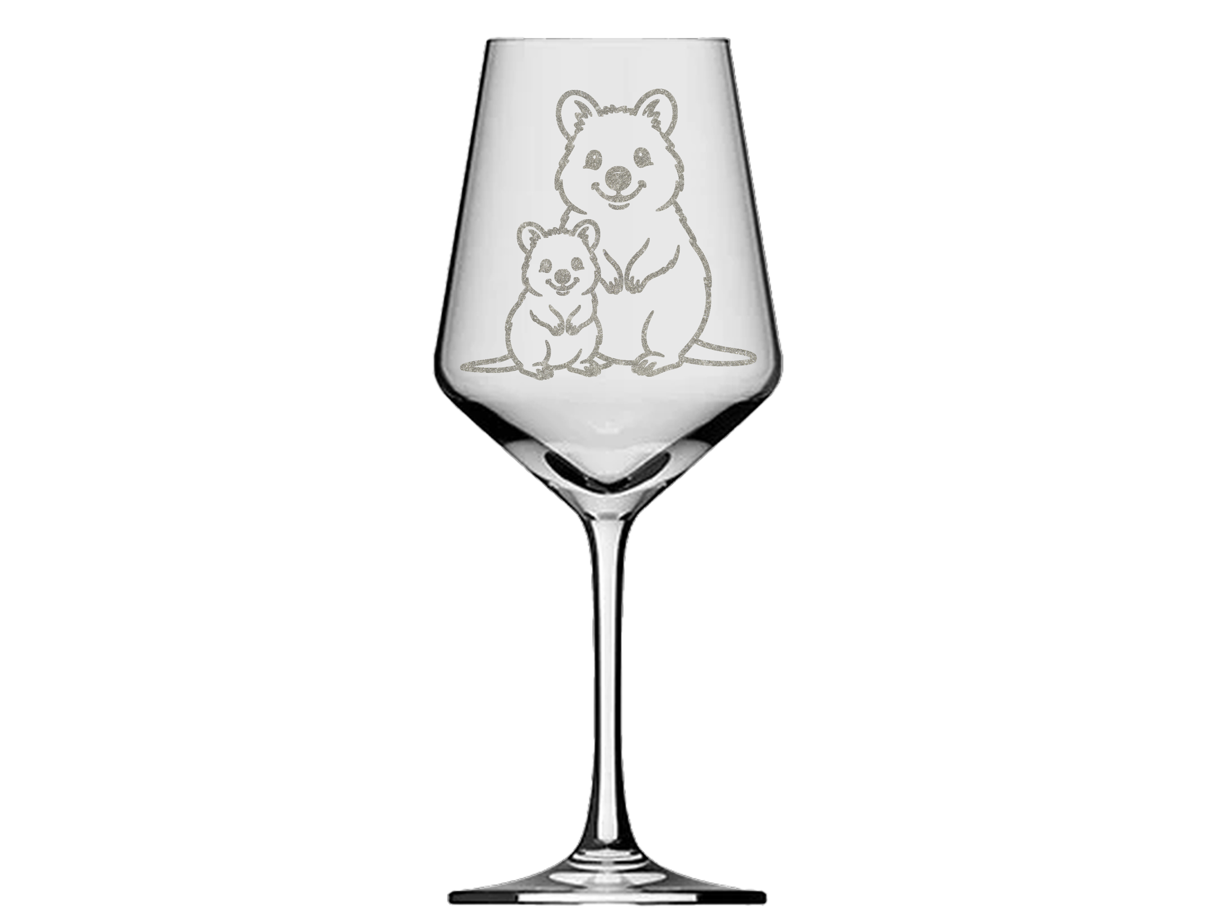 Valhalla Weinglas Quokka mit Baby spülmaschinenfest 350ml Design für Weingenießer - Vorschau 3