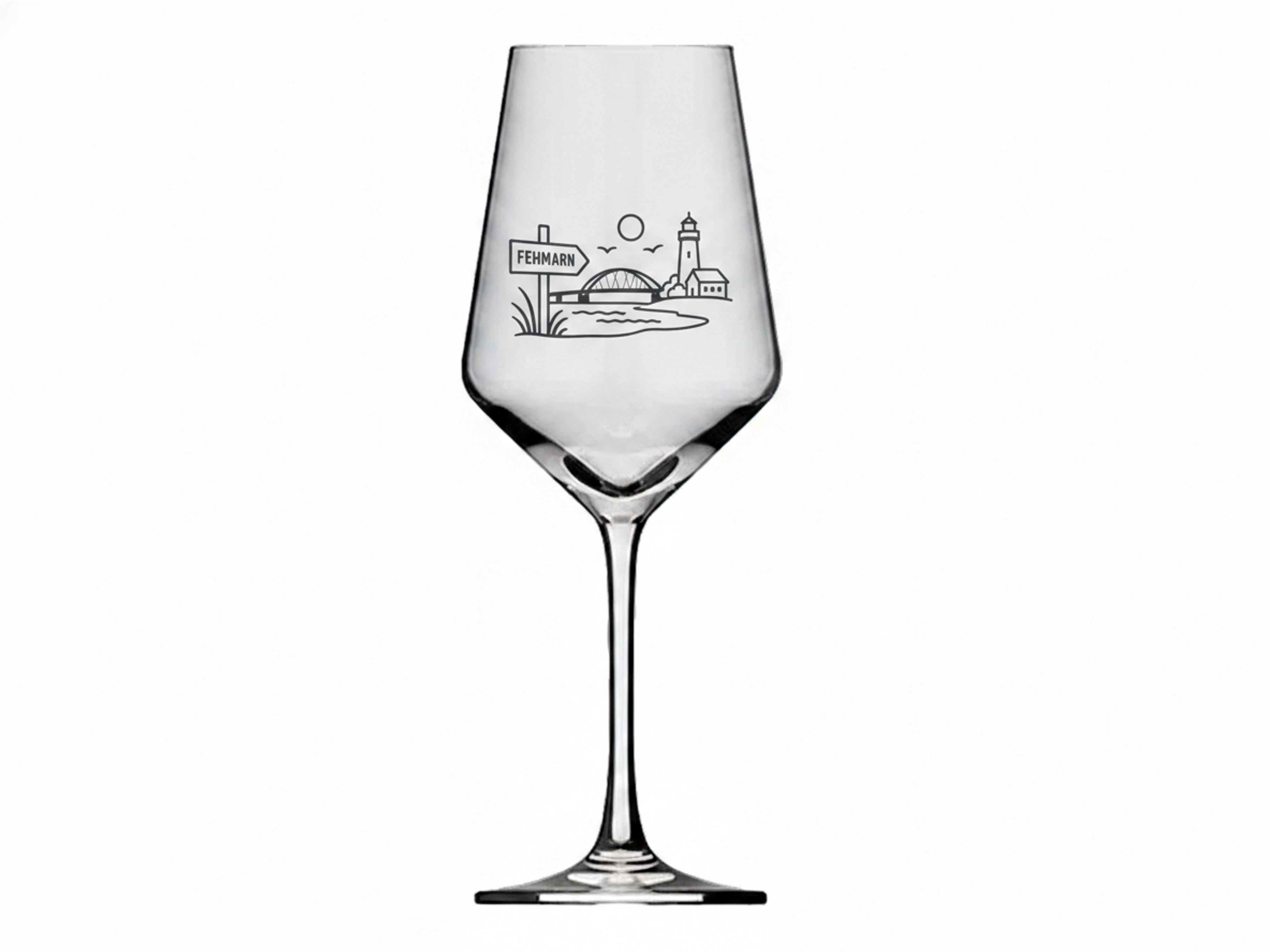 Weinglas Insel Fehmarn elegante Gravur spülmaschinenfest 350 ml Glas - Vorschau 6