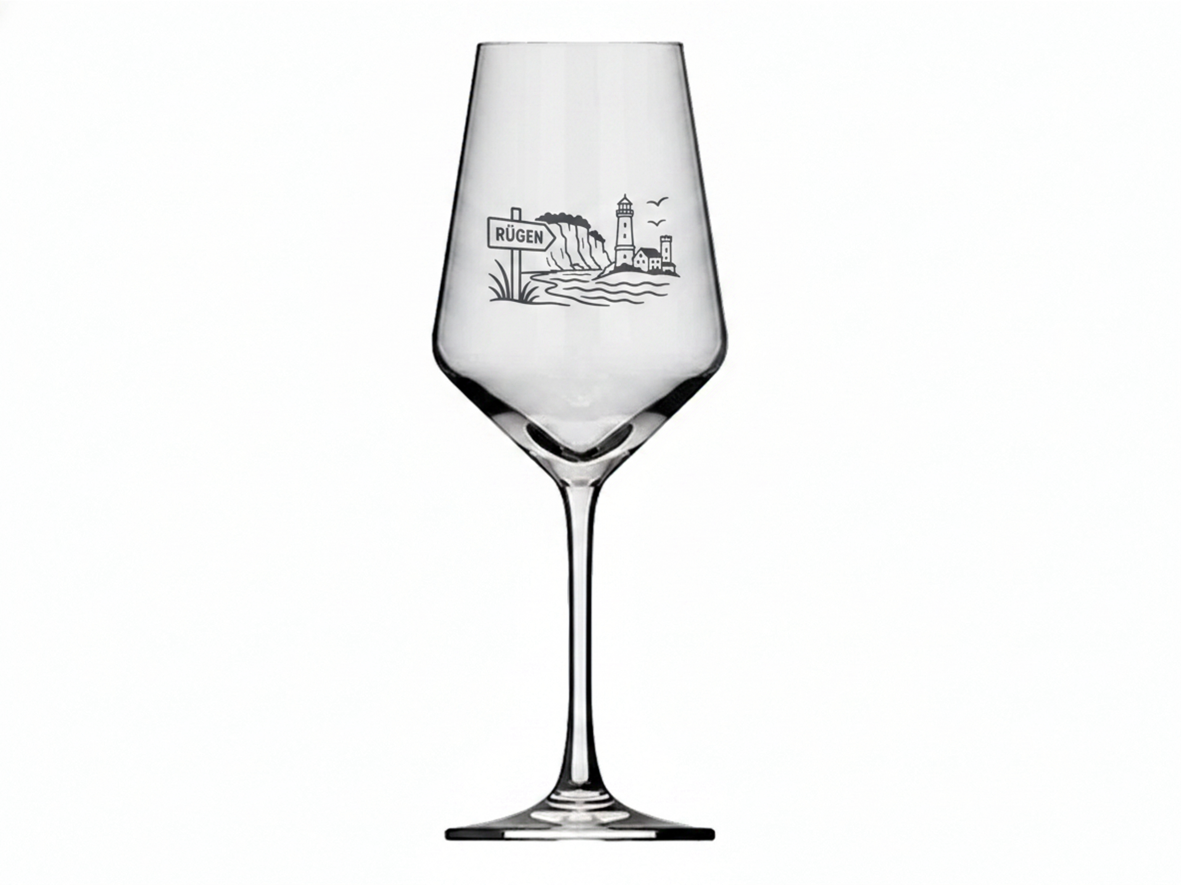 Weinglas Insel Rügen elegante Gravur spülmaschinenfest 350 ml Design Highlight - Vorschau 6