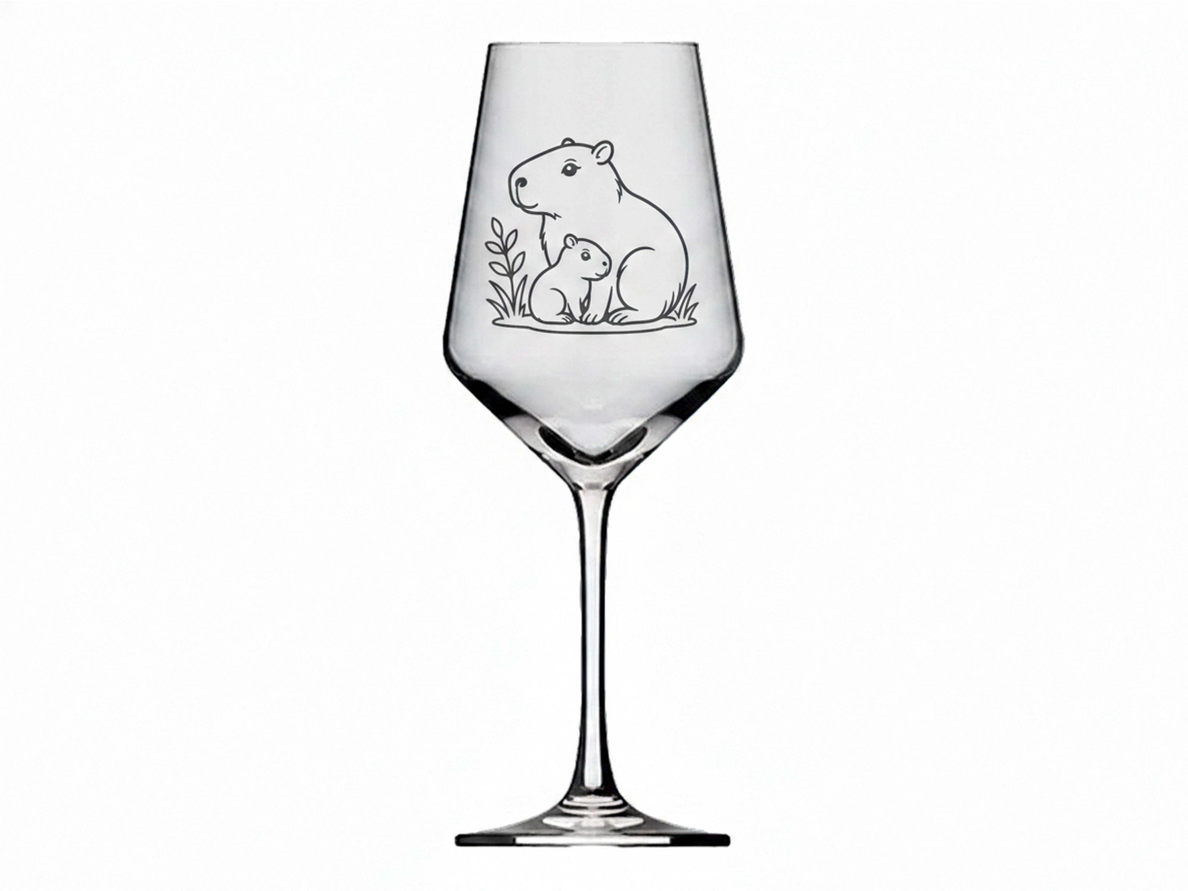 Weinglas Capybara mit Baby spülmaschinenfest 350ml für verschiedene Getränke - Vorschau 6