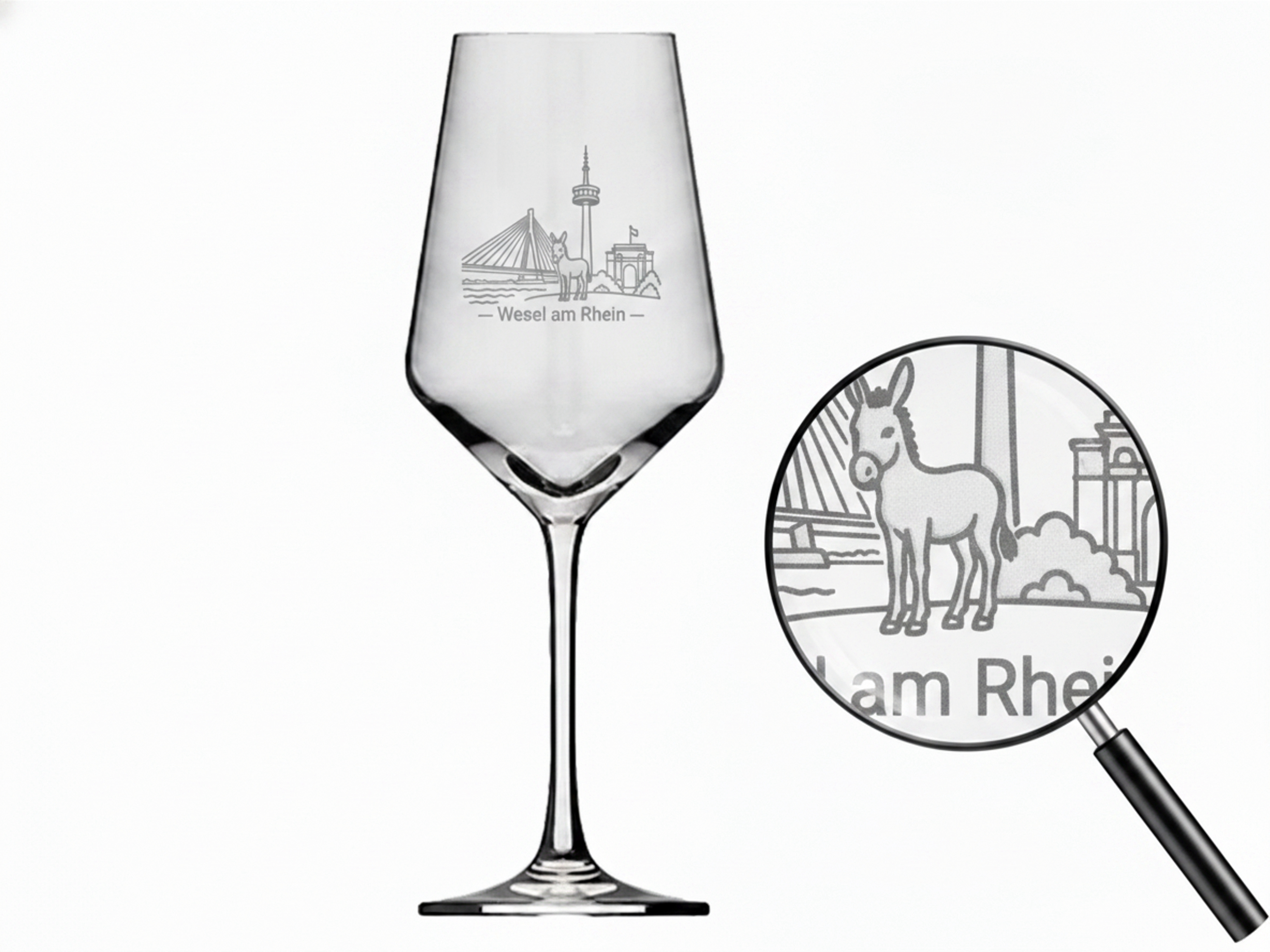 Weinglas Gravur Wesel am Rhein 350ml spülmaschinenfest für Abende Zuhause