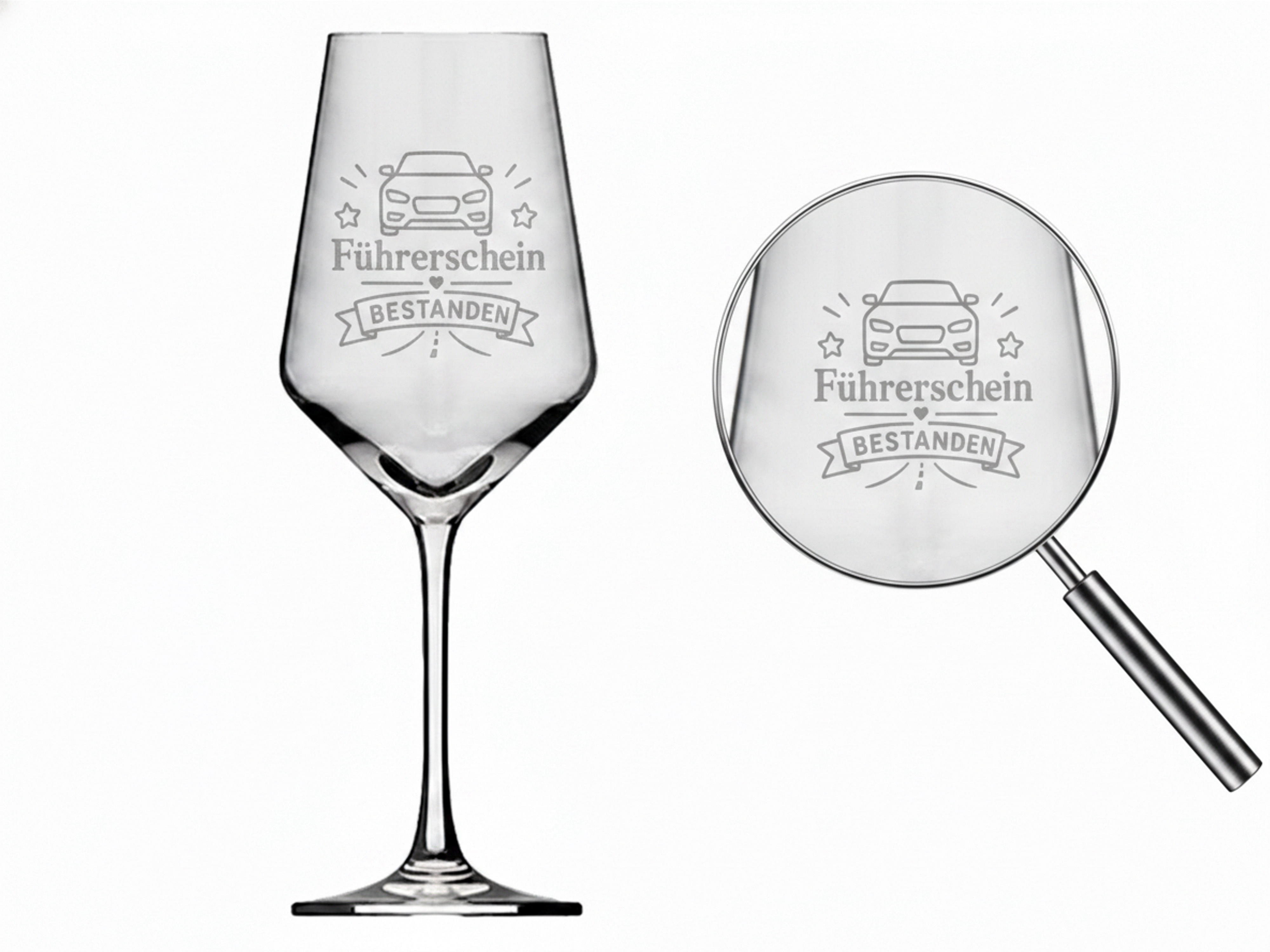 Weinglas Führerschein bestanden spülmaschinenfest 350ml robust ergonomisch