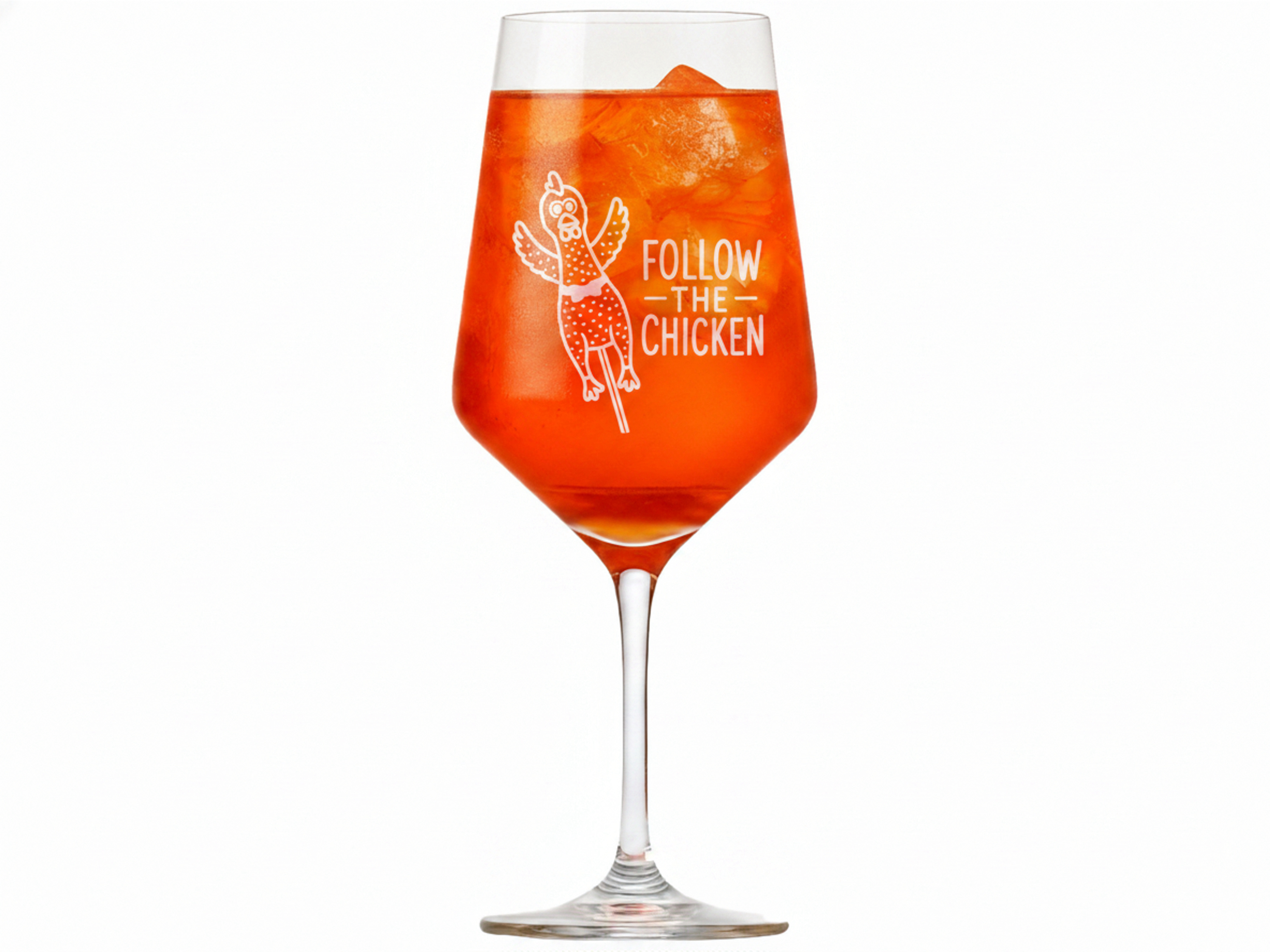 1x Weinglas mit Gravur Follow the Chicken 350ml spülmaschinenfest langlebig - Vorschau 5