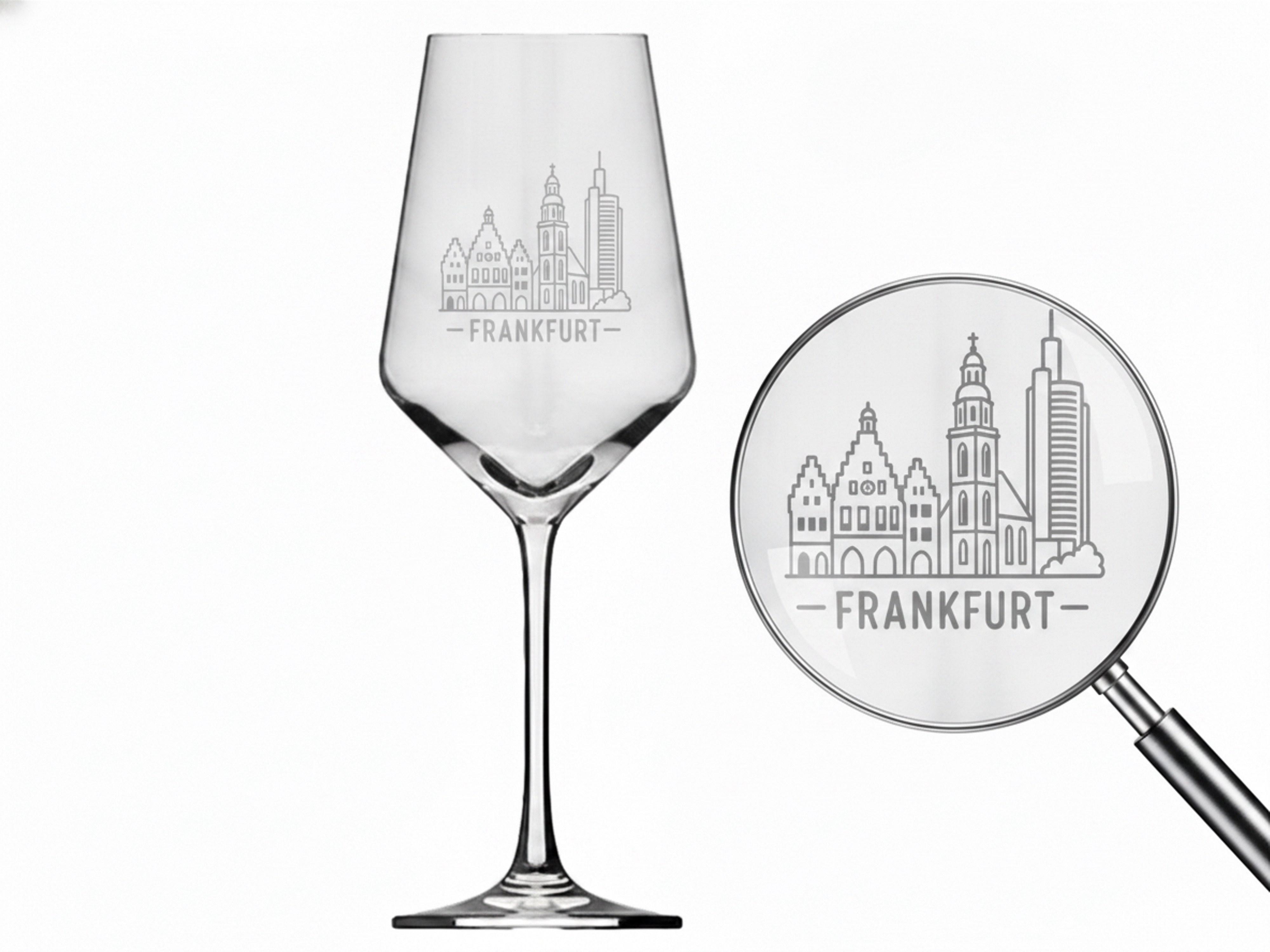 Weinglas Gravur Frankfurt 350ml spülmaschinenfest aus Qualitätsglas
