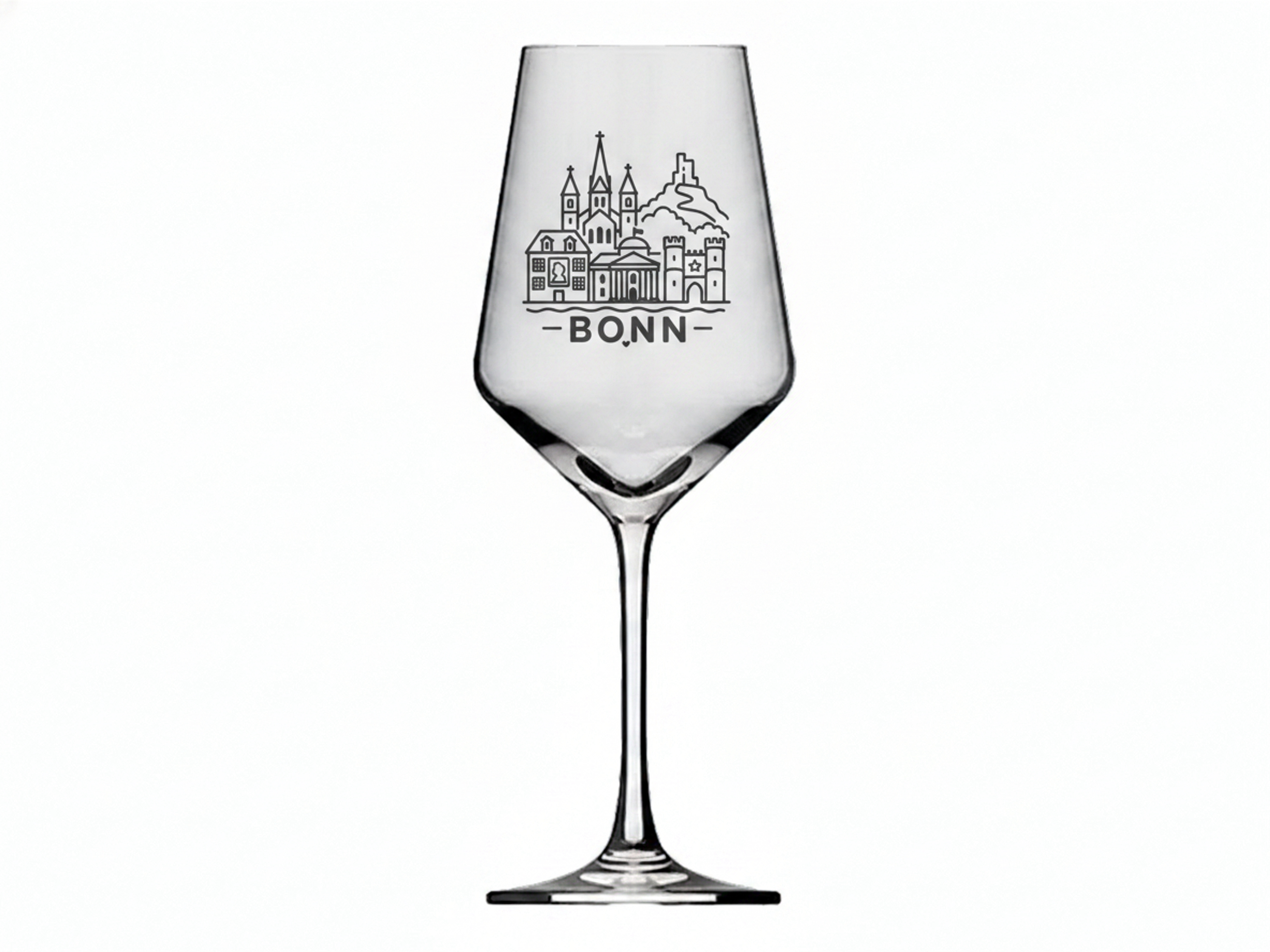 Weinglas Gravur Bonn 350ml spülmaschinenfest hochwertig elegant und langlebig