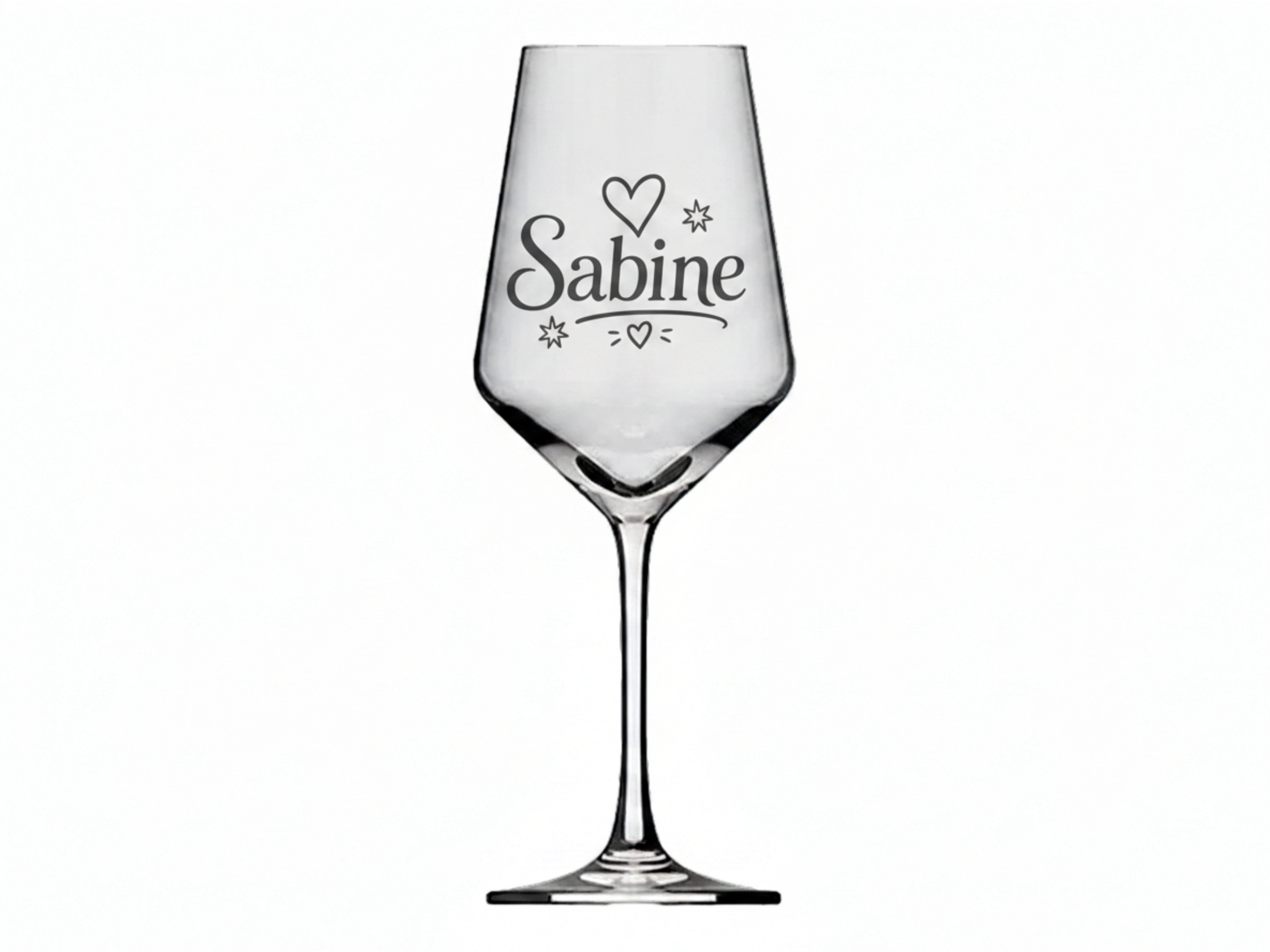 1x Weinglas Gravur Sabine Namensglas 350ml spülmaschinenfest brillant klar - Vorschau 6