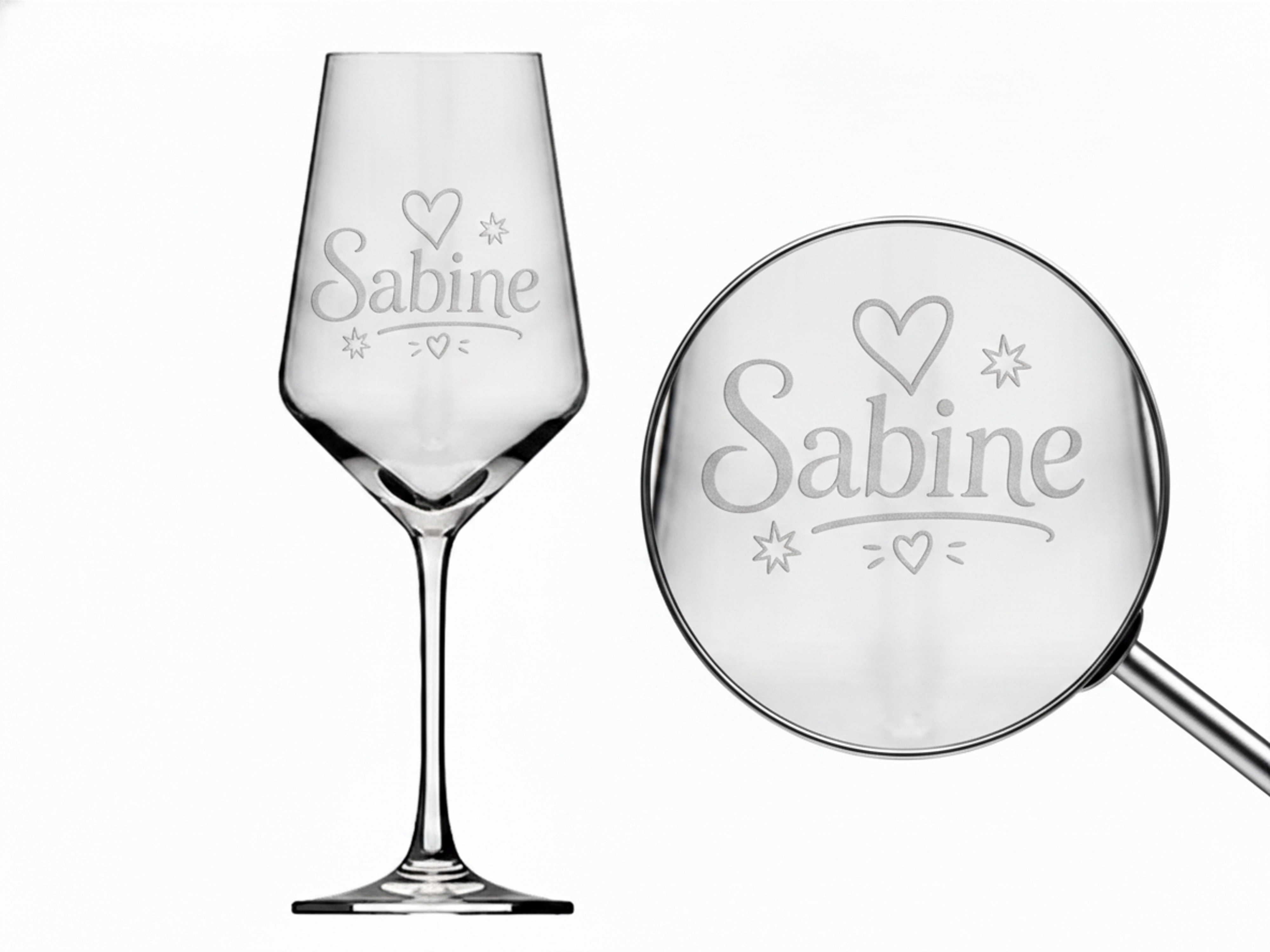 1x Weinglas Gravur Sabine Namensglas 350ml spülmaschinenfest brillant klar