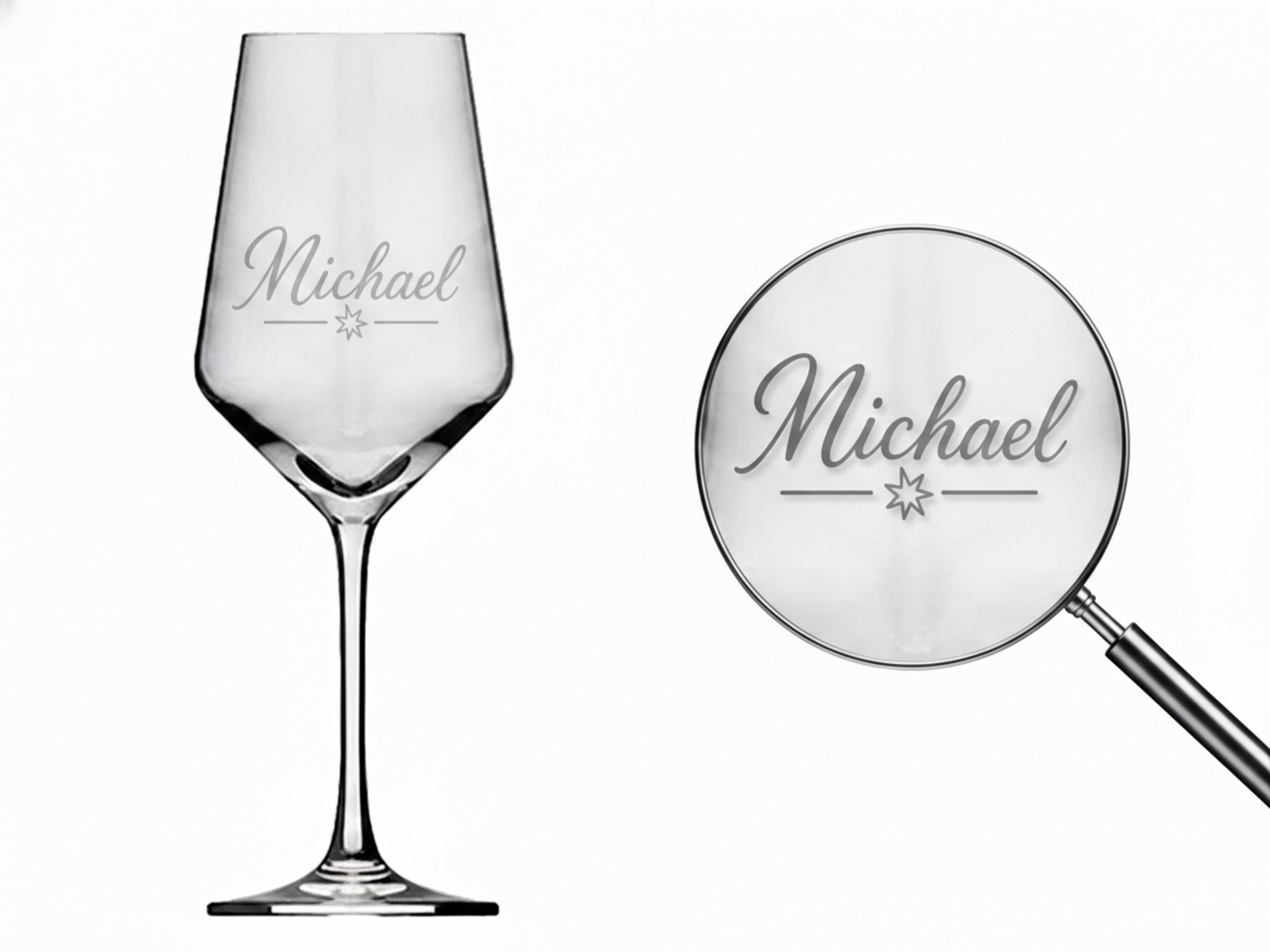 1x Weinglas Gravur Michael Namensglas 350ml spülmaschinenfest ergonomisch