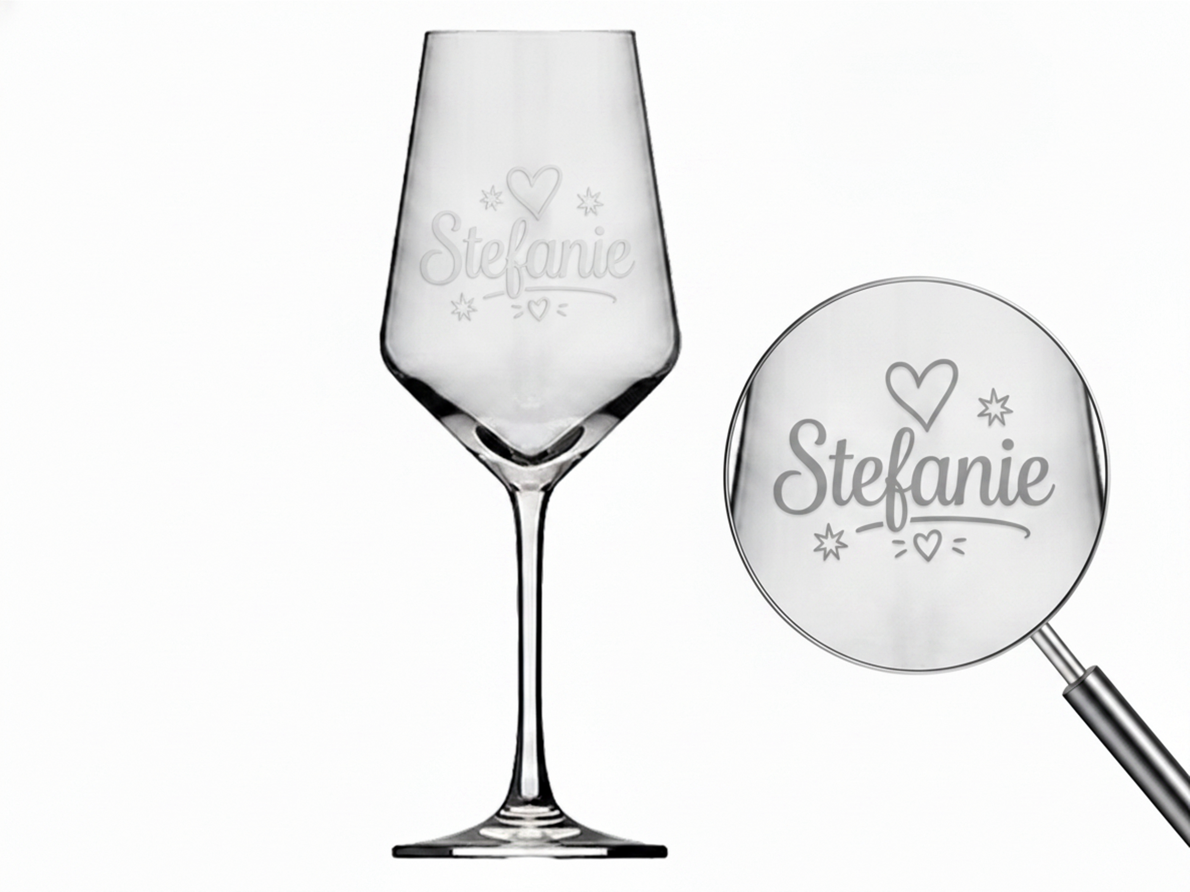 1x Weinglas Gravur Stefanie Namensglas 350ml spülmaschinenfest robust langlebig