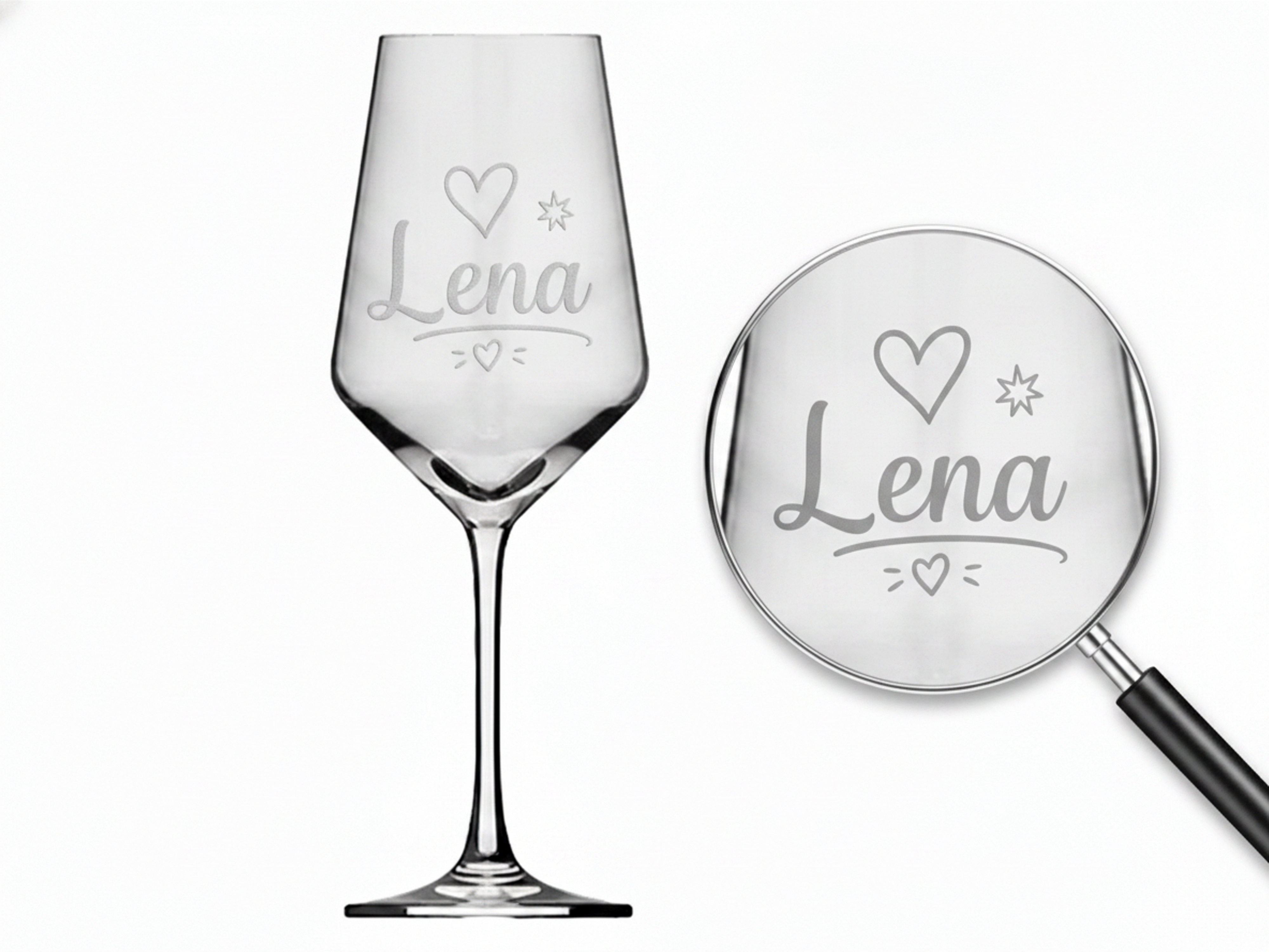 1x Weinglas Gravur Lena Namensglas 350ml spülmaschinenfest und langlebig