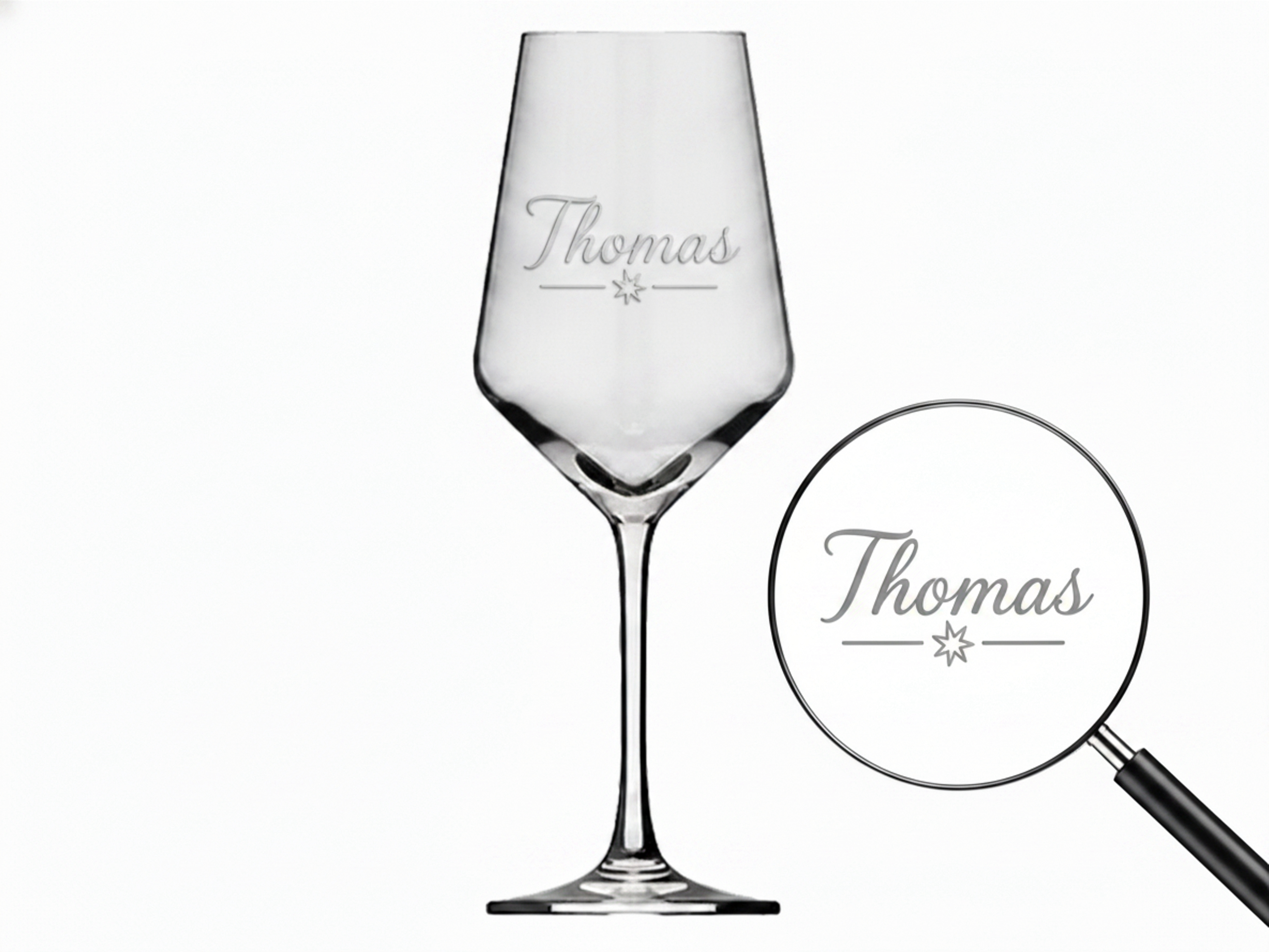 1x Weinglas Gravur Thomas Namensglas 350ml spülmaschinenfest mit persönlicher Note