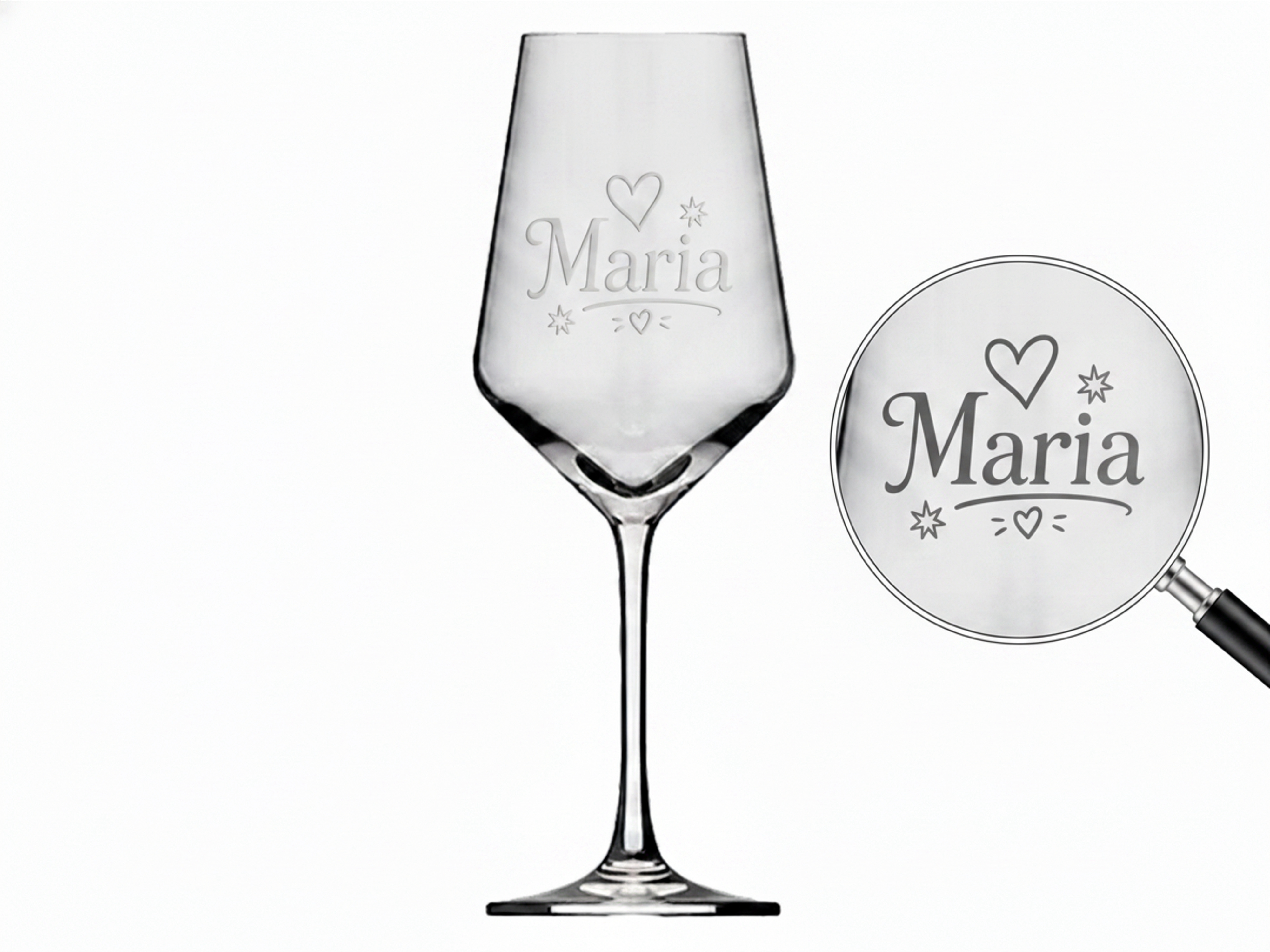 1x Weinglas Gravur Maria Namensglas 350ml spülmaschinenfest und robust