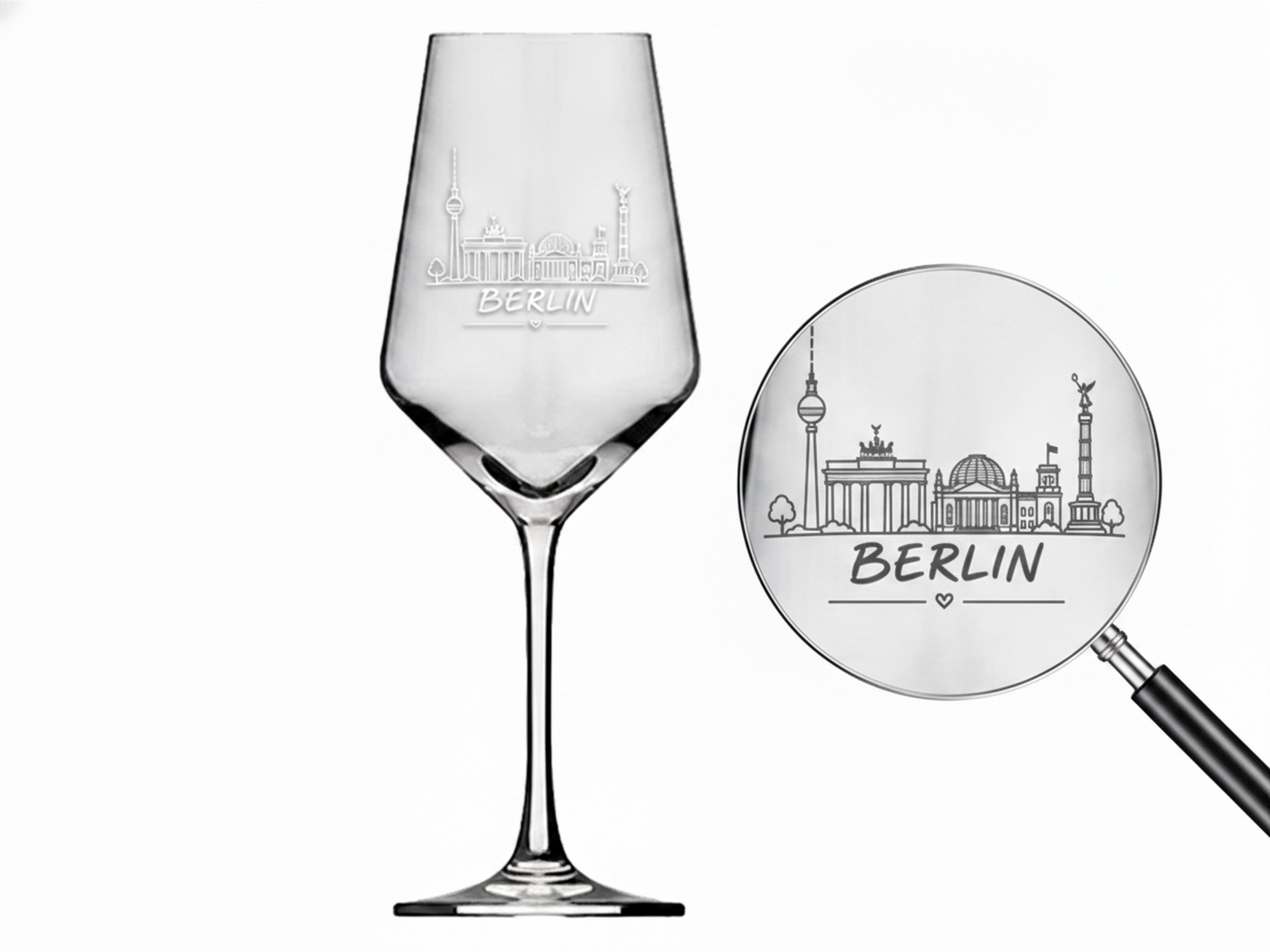 Weinglas Gravur Berlin 350ml spülmaschinenfest hochwertig und stabil
