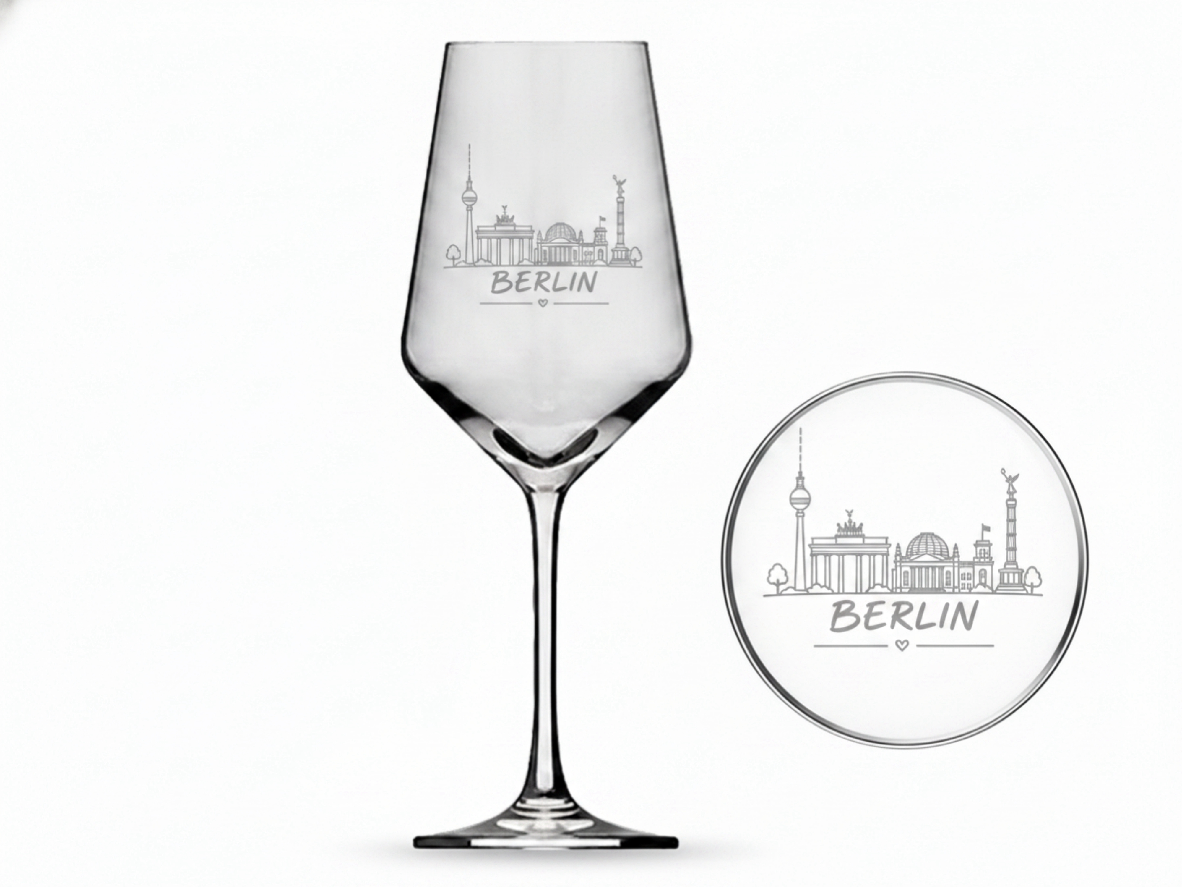 Weinglas Gravur Berlin 350ml spülmaschinenfest hochwertig und stabil - Vorschau 2