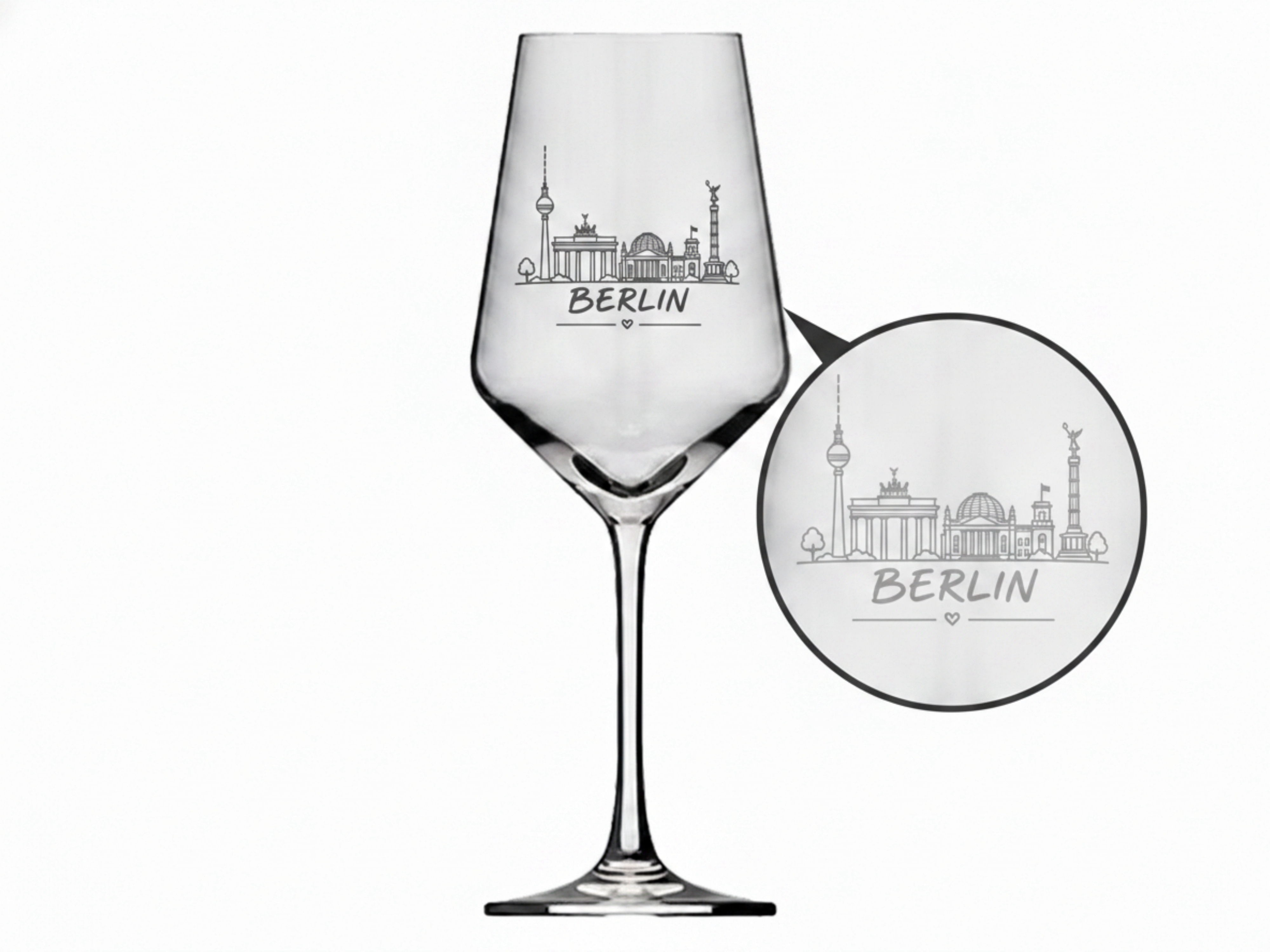 Weinglas Gravur Berlin 350ml spülmaschinenfest hochwertig und stabil - Vorschau 3