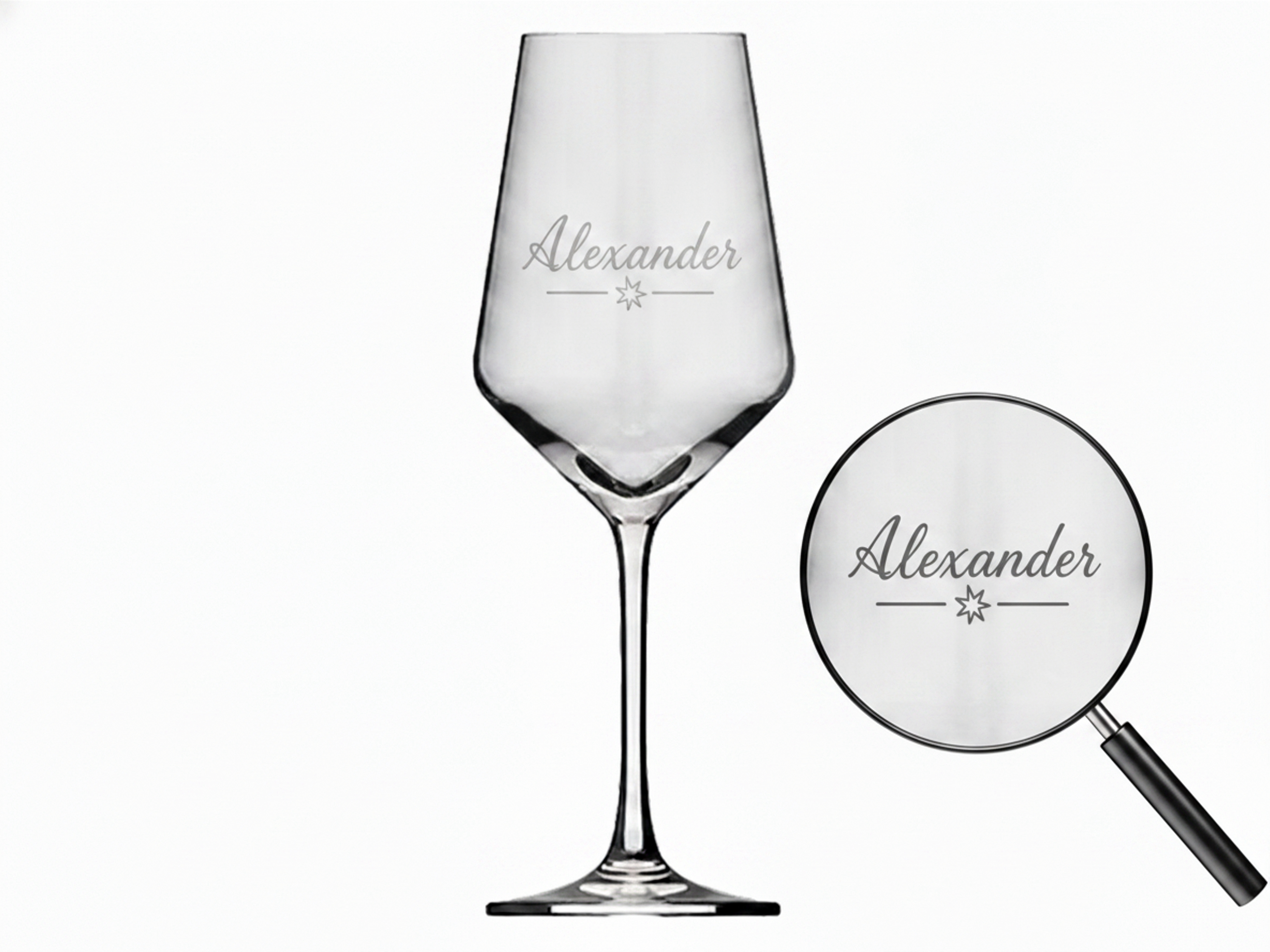 1x Weinglas Gravur Alexander Namensglas 350ml spülmaschinenfest und langlebig