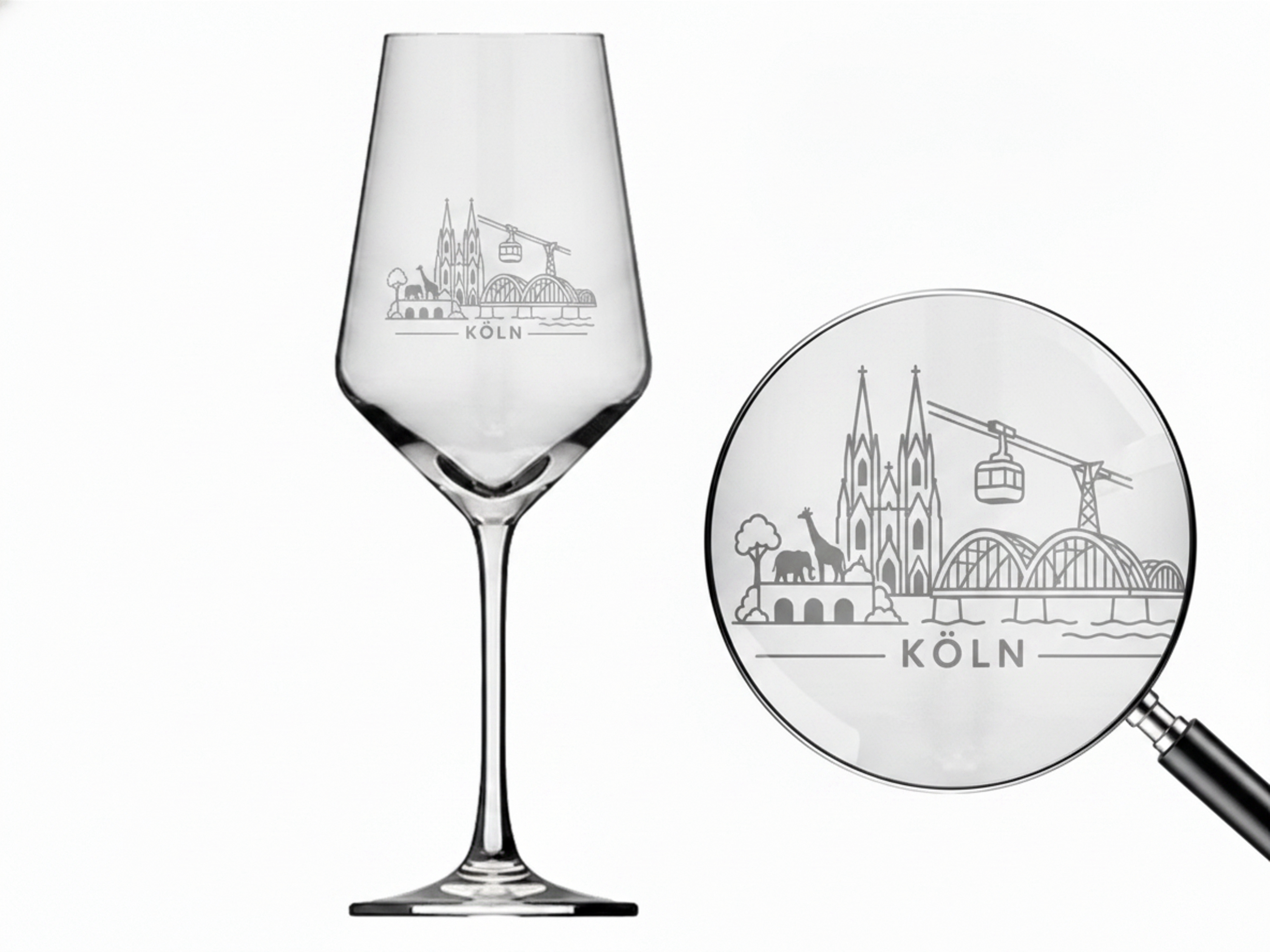 Weinglas Gravur Köln 350ml spülmaschinenfest und hochwertig gefertigt