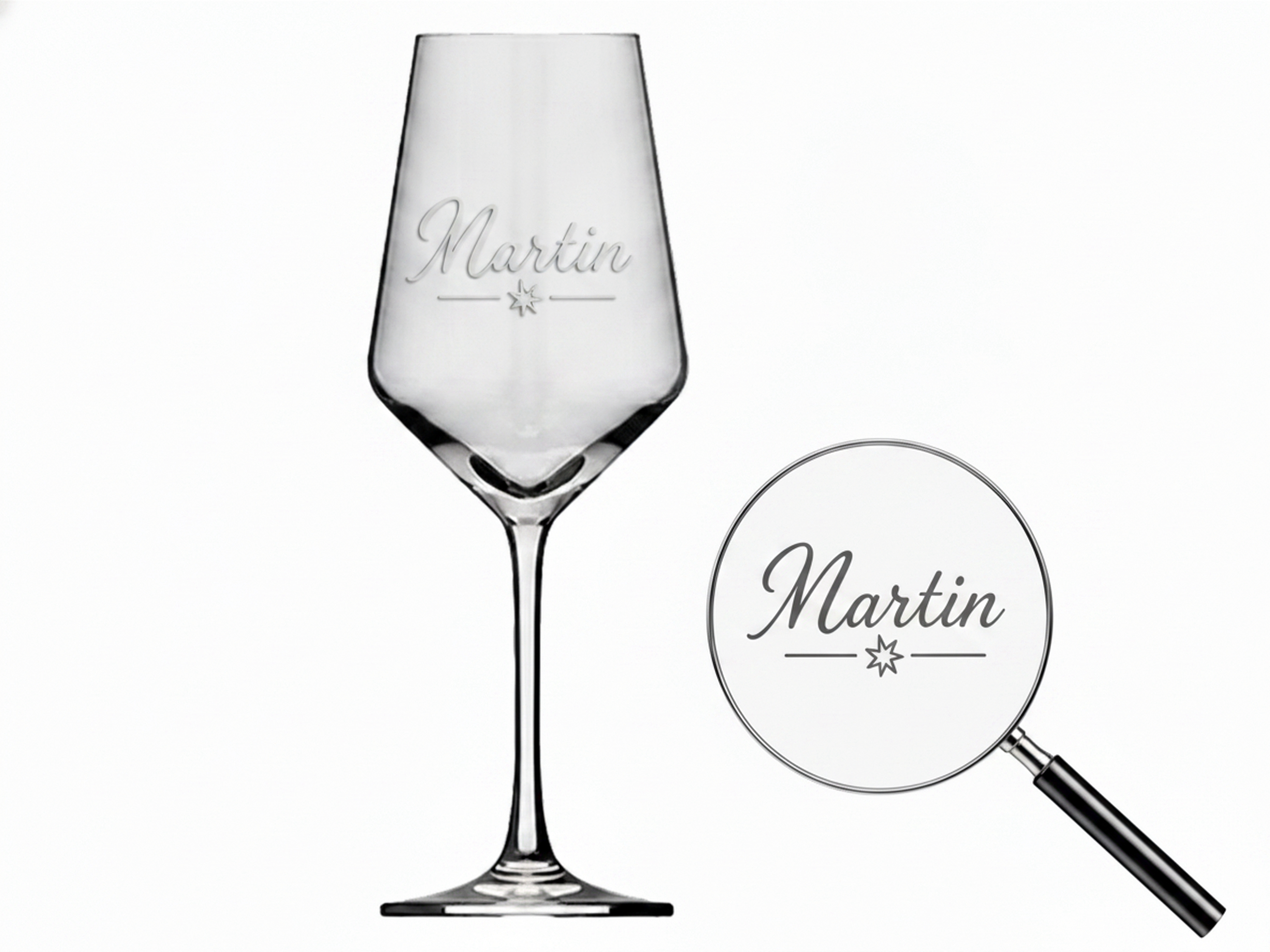 1x Weinglas Gravur Martin Namensglas 350ml spülmaschinenfest zeitlos klassisch