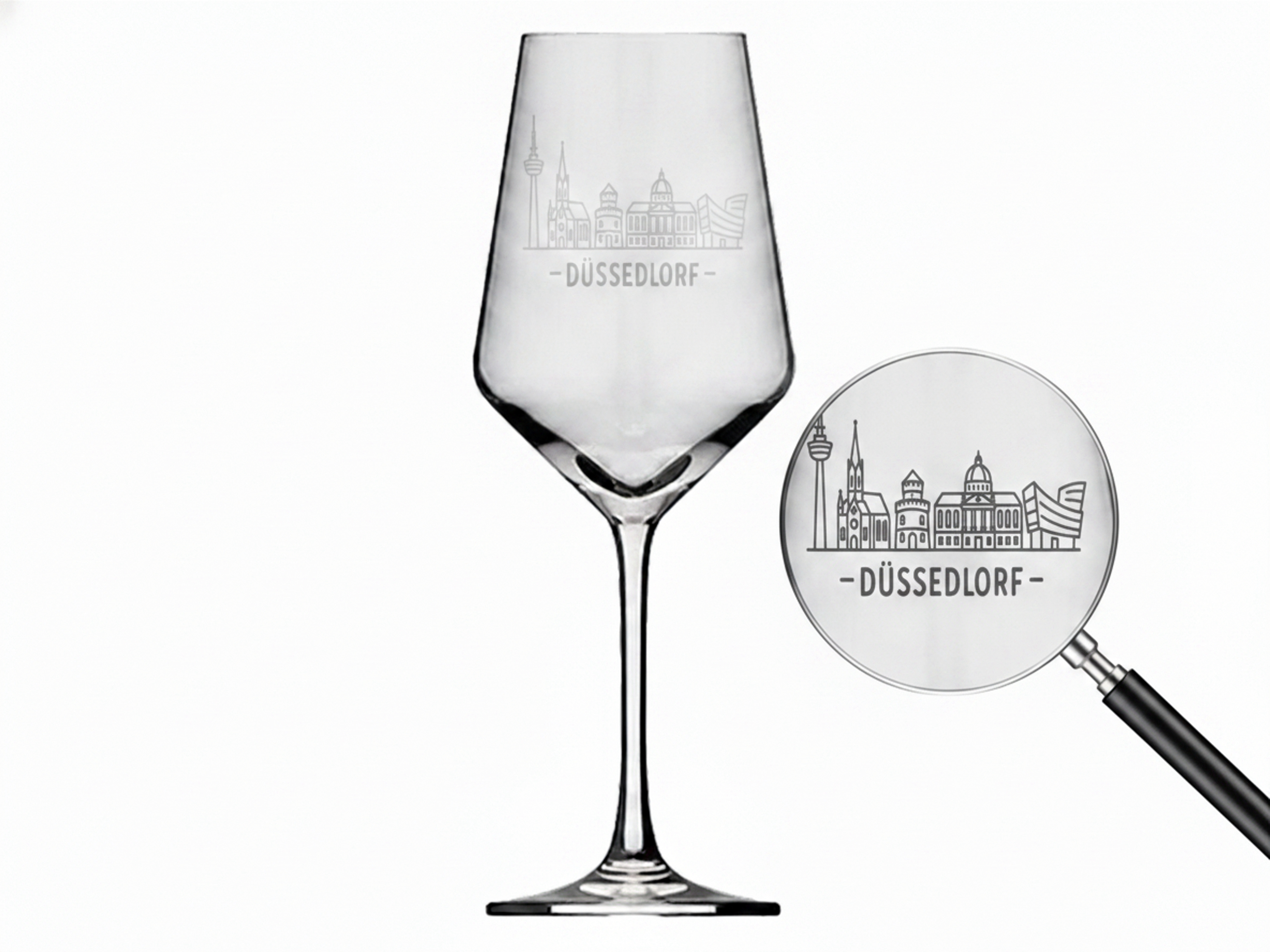 Weinglas Gravur Düsseldorf 350ml spülmaschinenfest robust und elegant