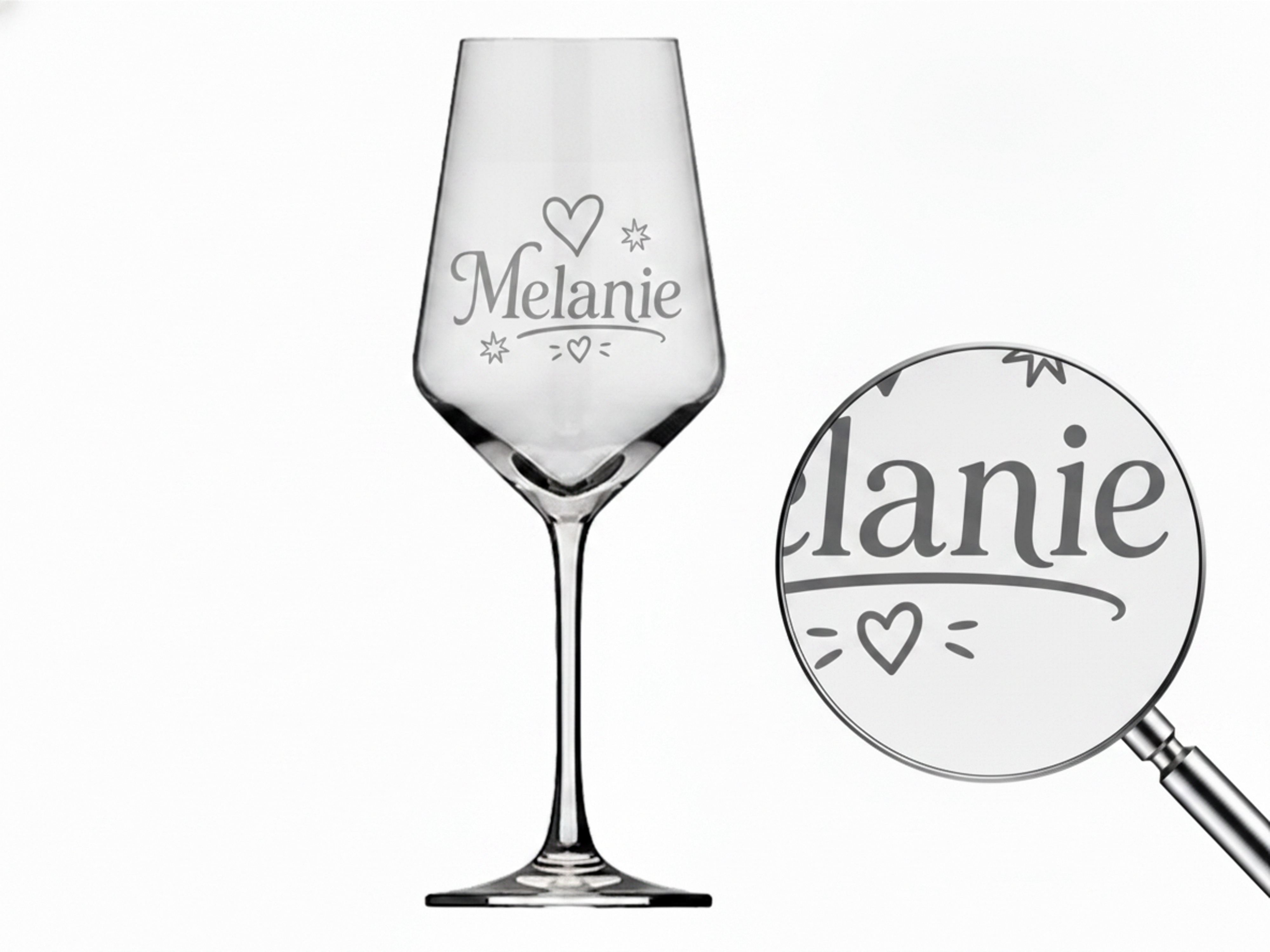 1x Weinglas Gravur Melanie 350ml spülmaschinenfest und personalisiert