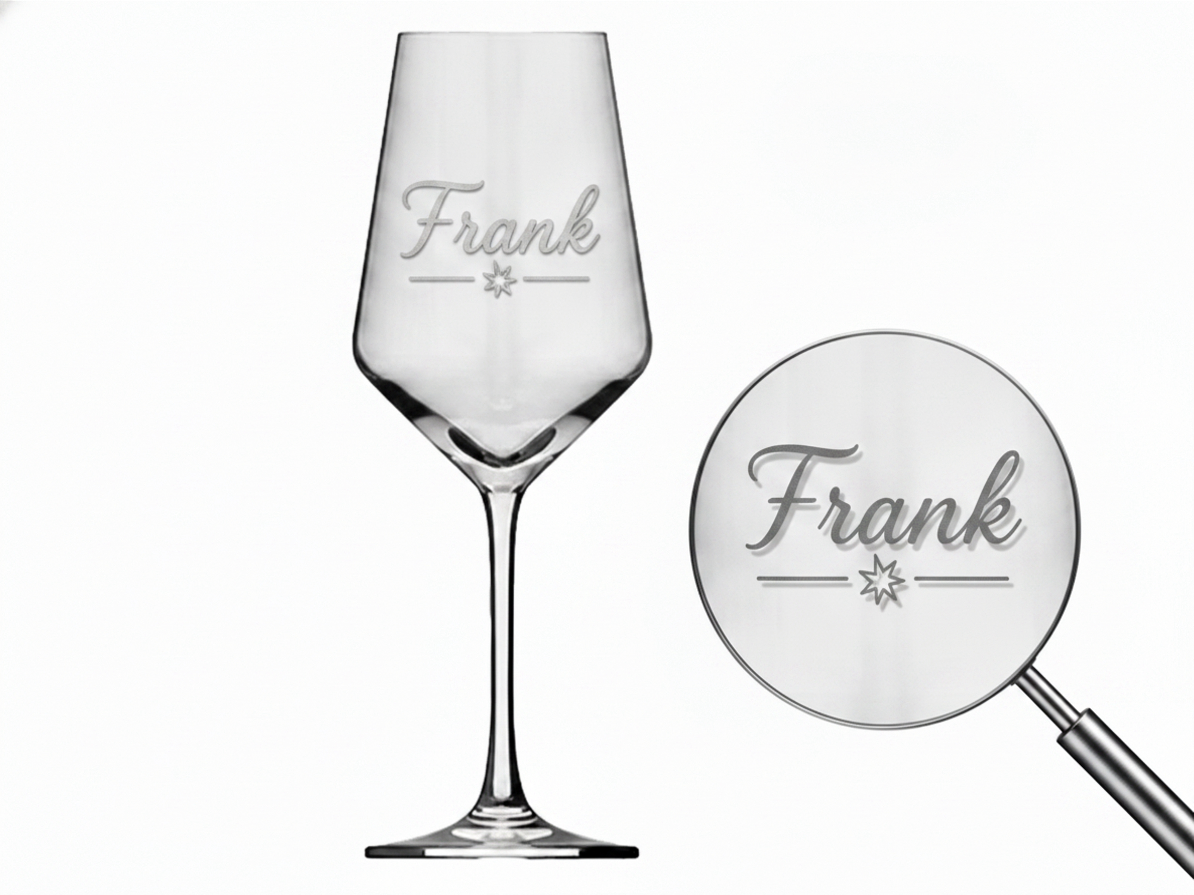 1x Weinglas Gravur Frank Namensglas 350ml spülmaschinenfest langlebig
