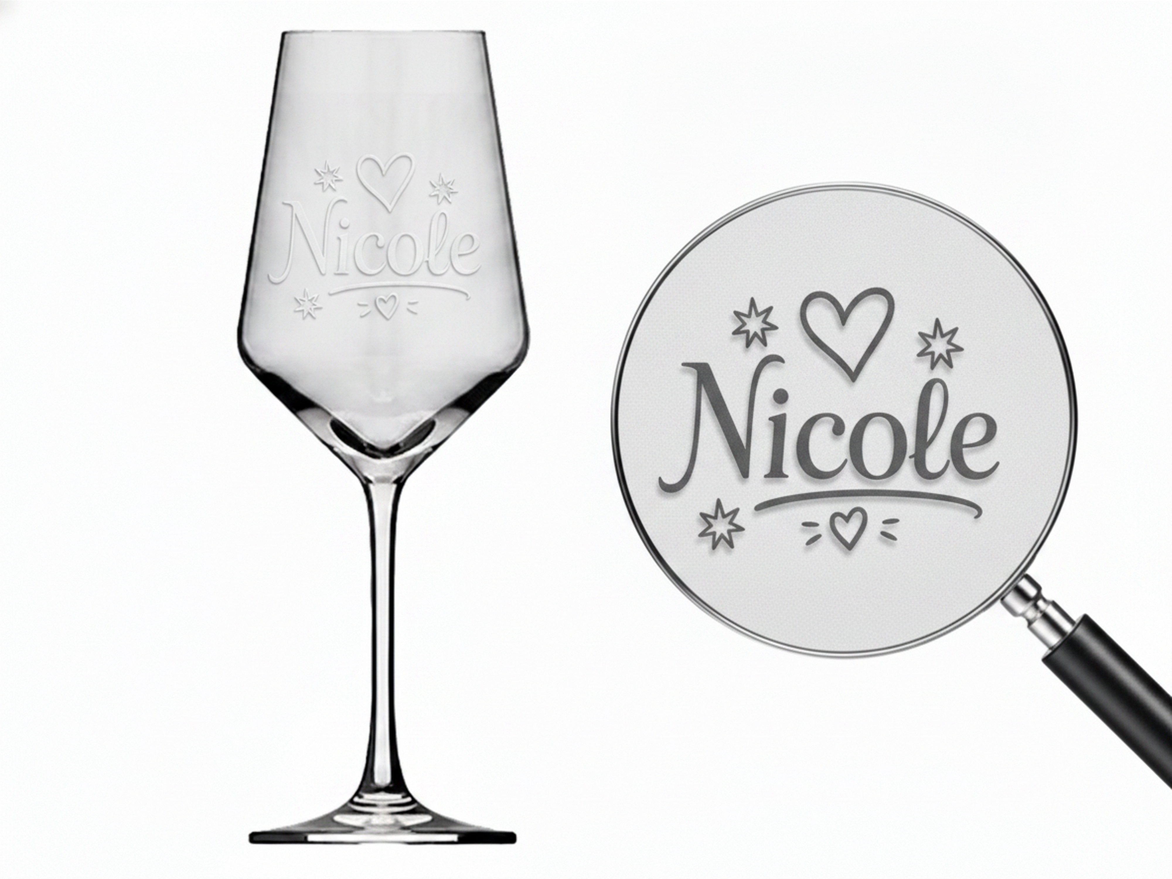 1x Weinglas Gravur Nicole 350ml spülmaschinenfest individuelles Design
