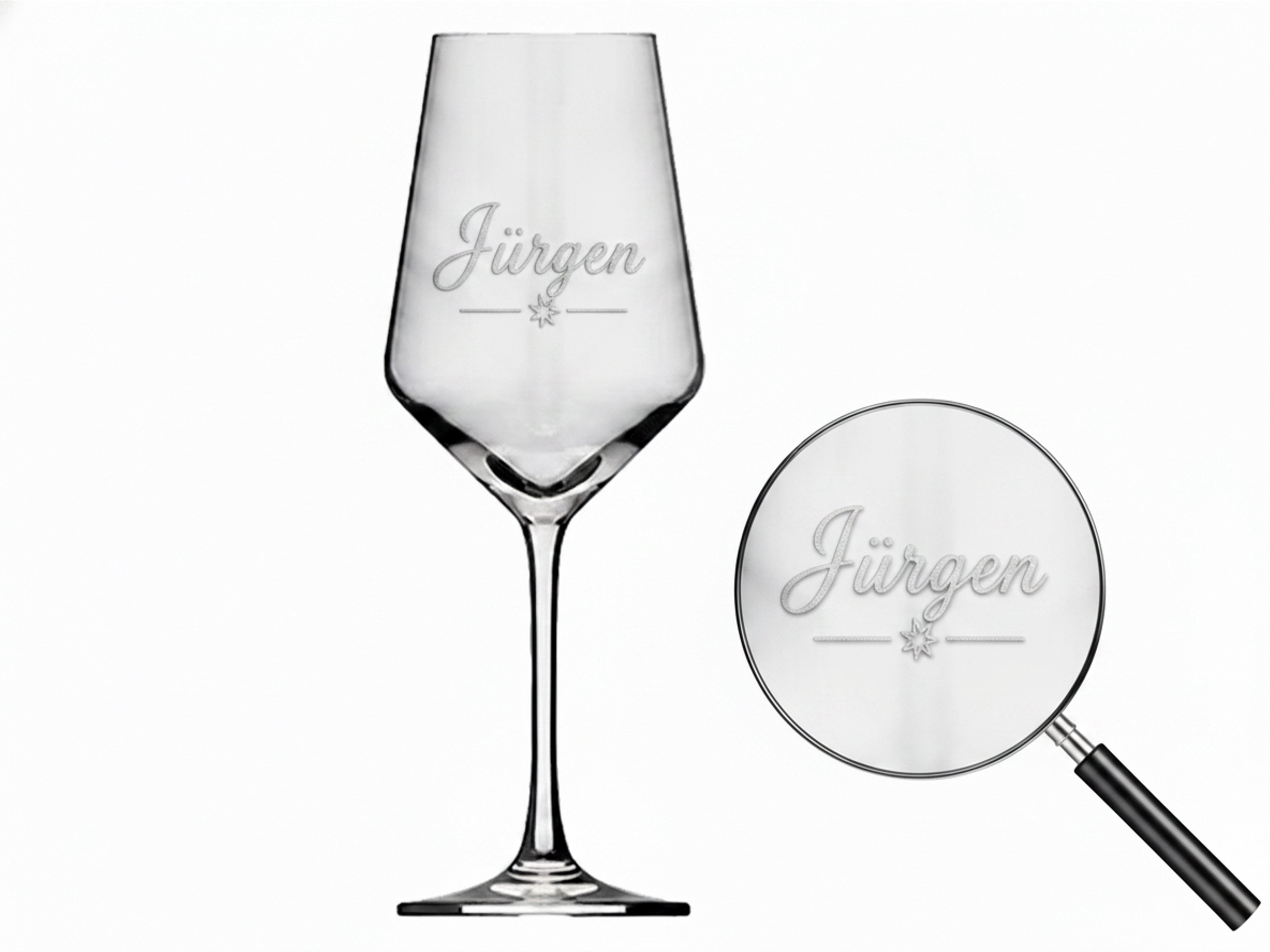 1x Weinglas Gravur Jürgen 350ml spülmaschinenfest und individuell gestaltet