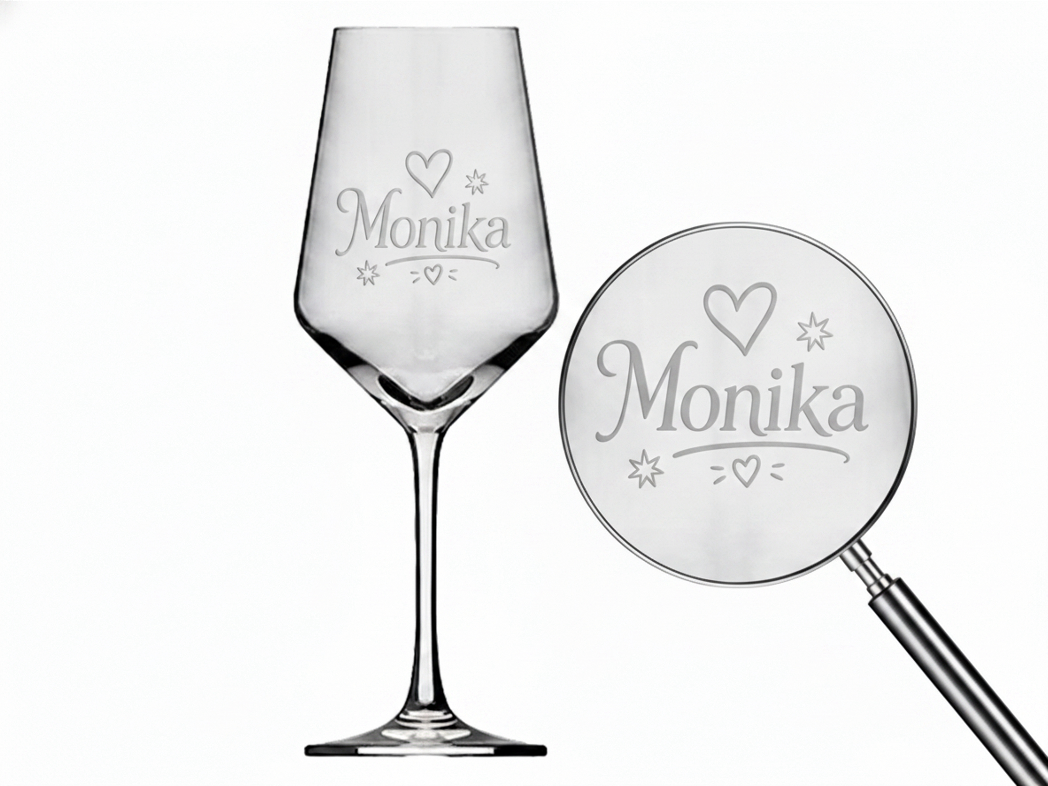 1x Weinglas Gravur Monika Namensglas 350ml spülmaschinenfest langlebig stabil