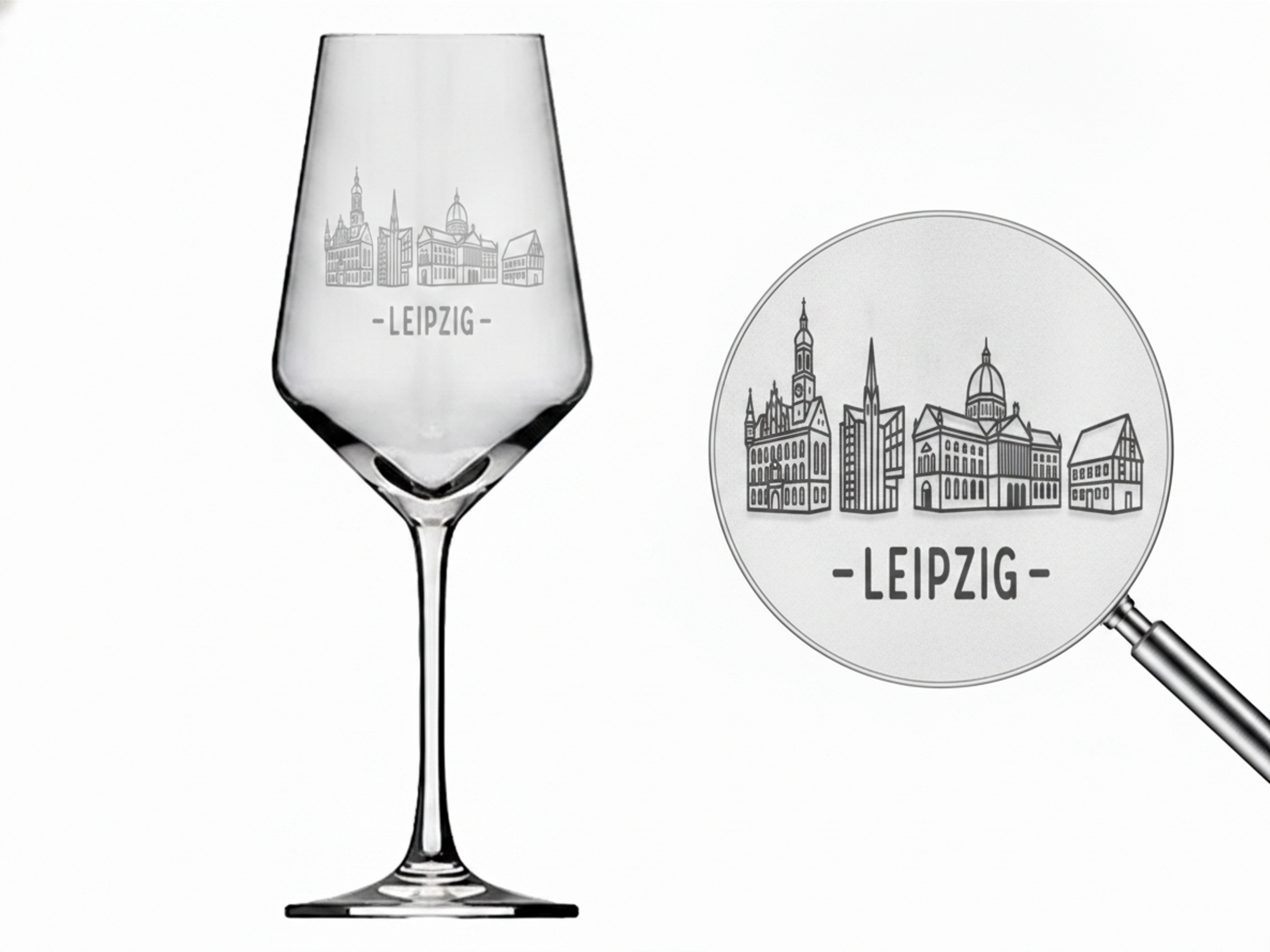 Weinglas Gravur Leipzig 350ml spülmaschinenfest robust für Rot- und Weißwein