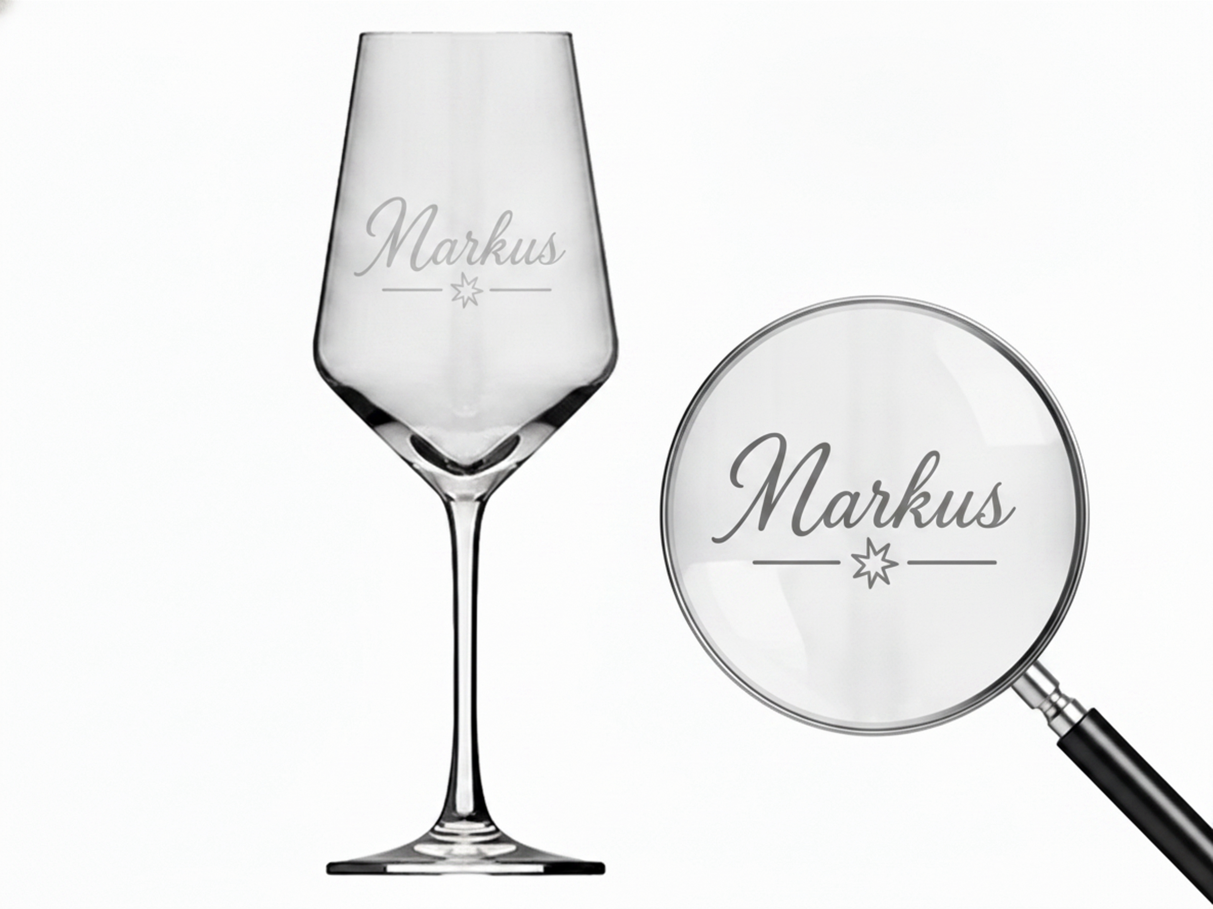 1x Weinglas Gravur Markus Namensglas 350ml spülmaschinenfest langlebig