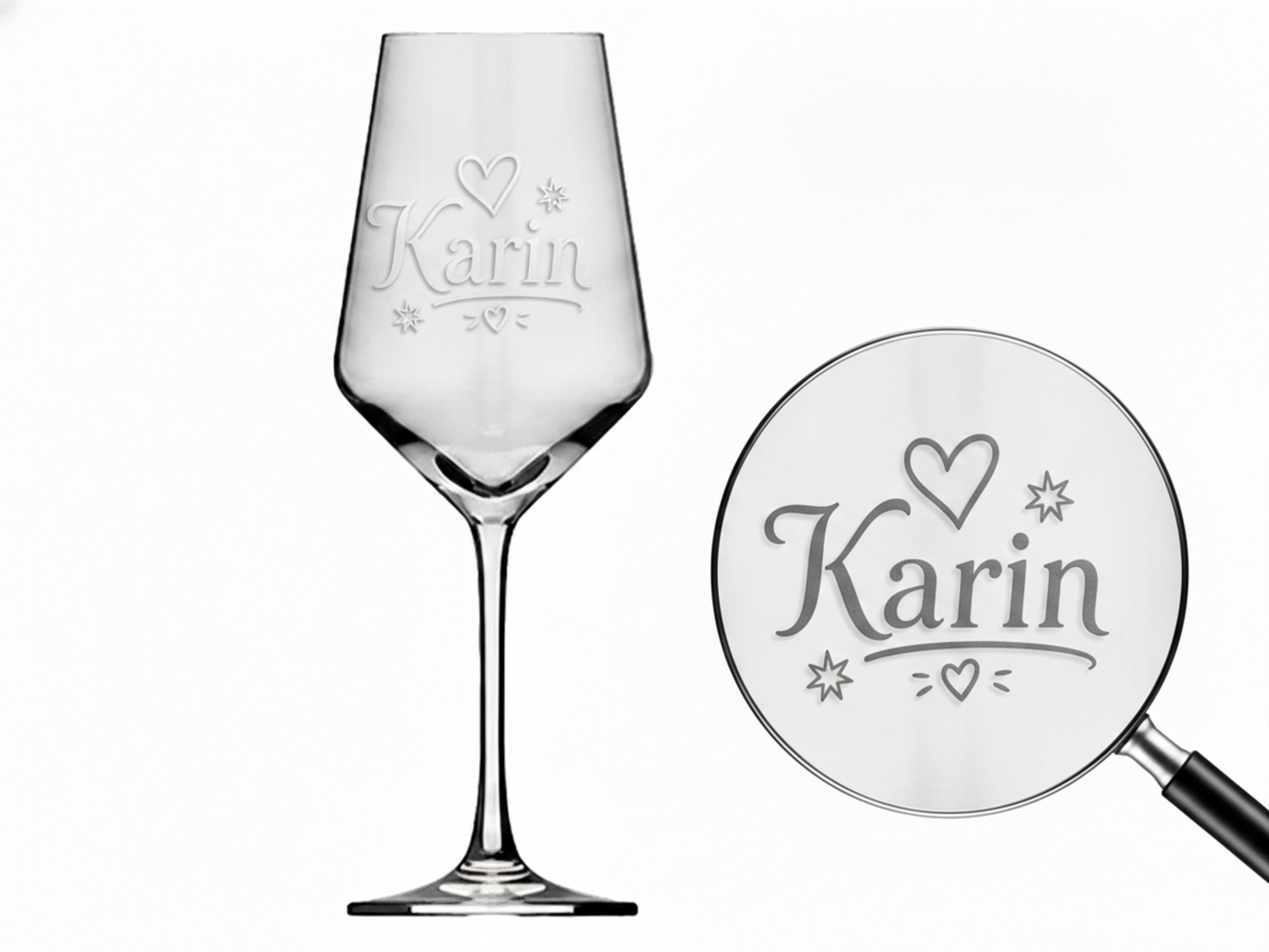 1x Weinglas Gravur Karin Namensglas 350ml spülmaschinenfest personalisiert