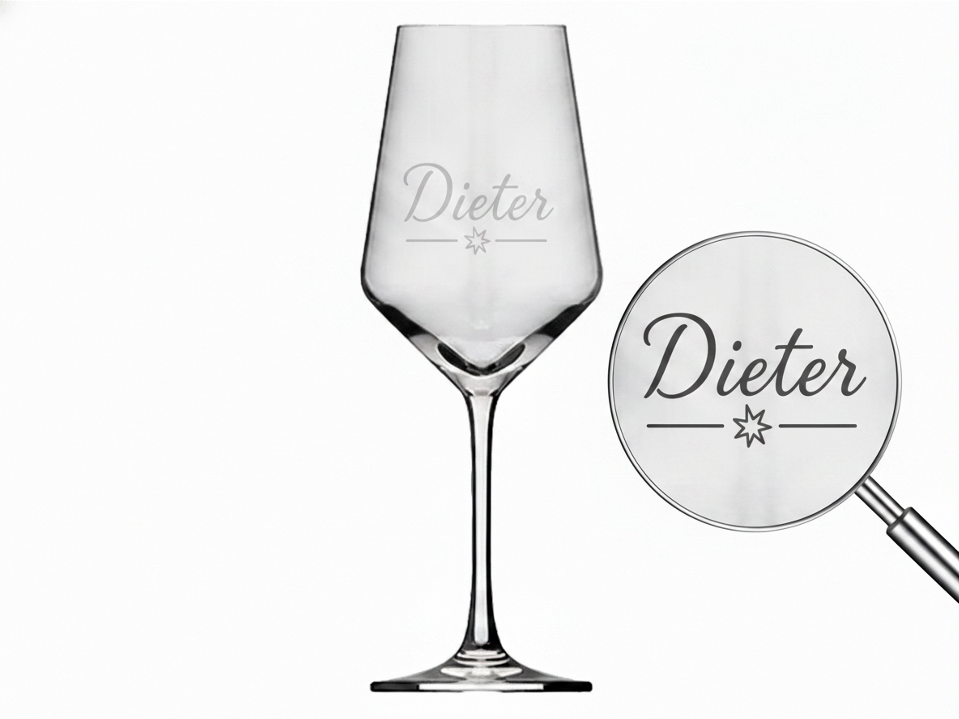 1x Weinglas Gravur Dieter Namensglas 350ml spülmaschinenfest langlebig