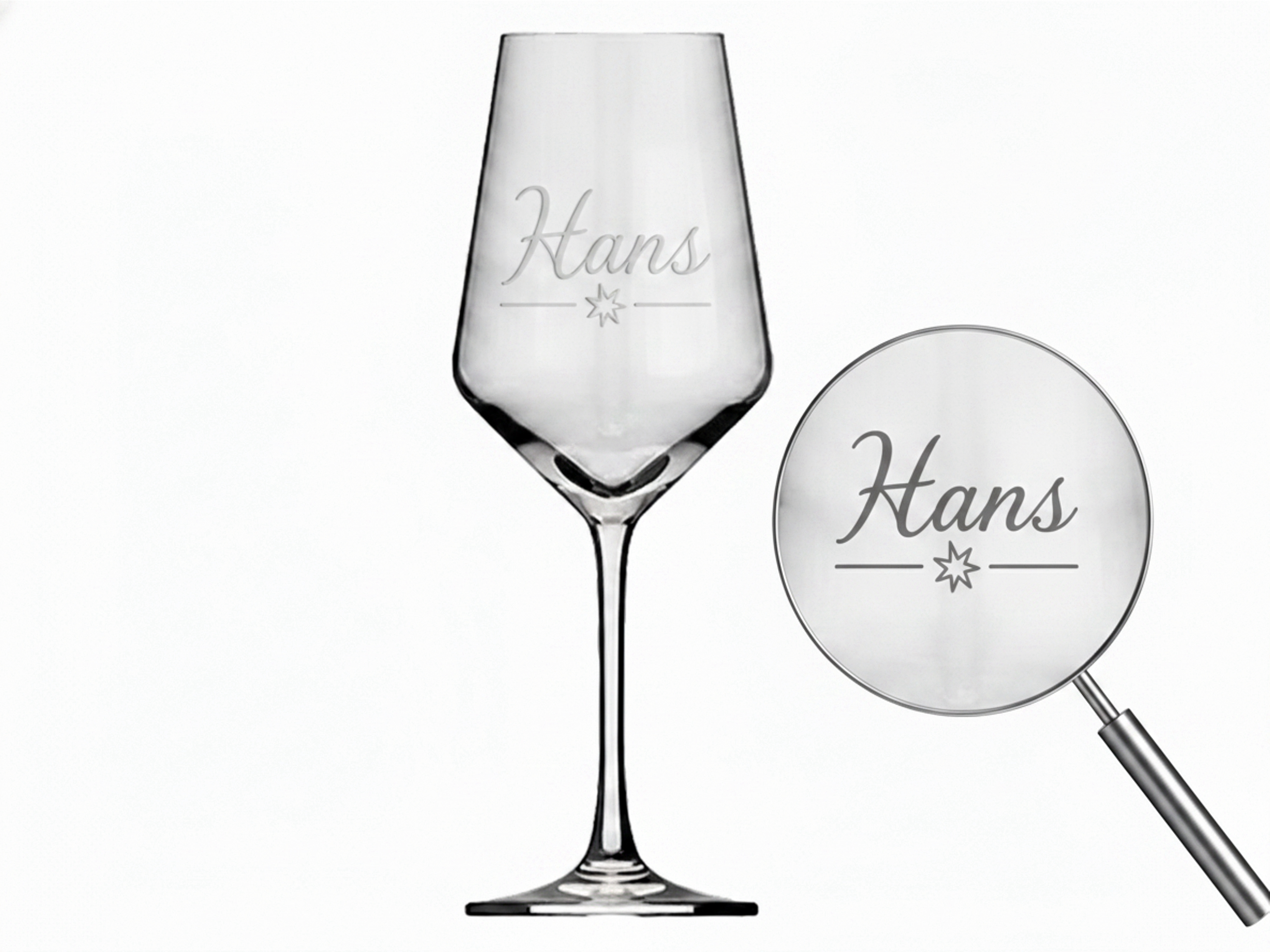 1x Weinglas Gravur Hans Namensglas 350ml spülmaschinenfest und robust