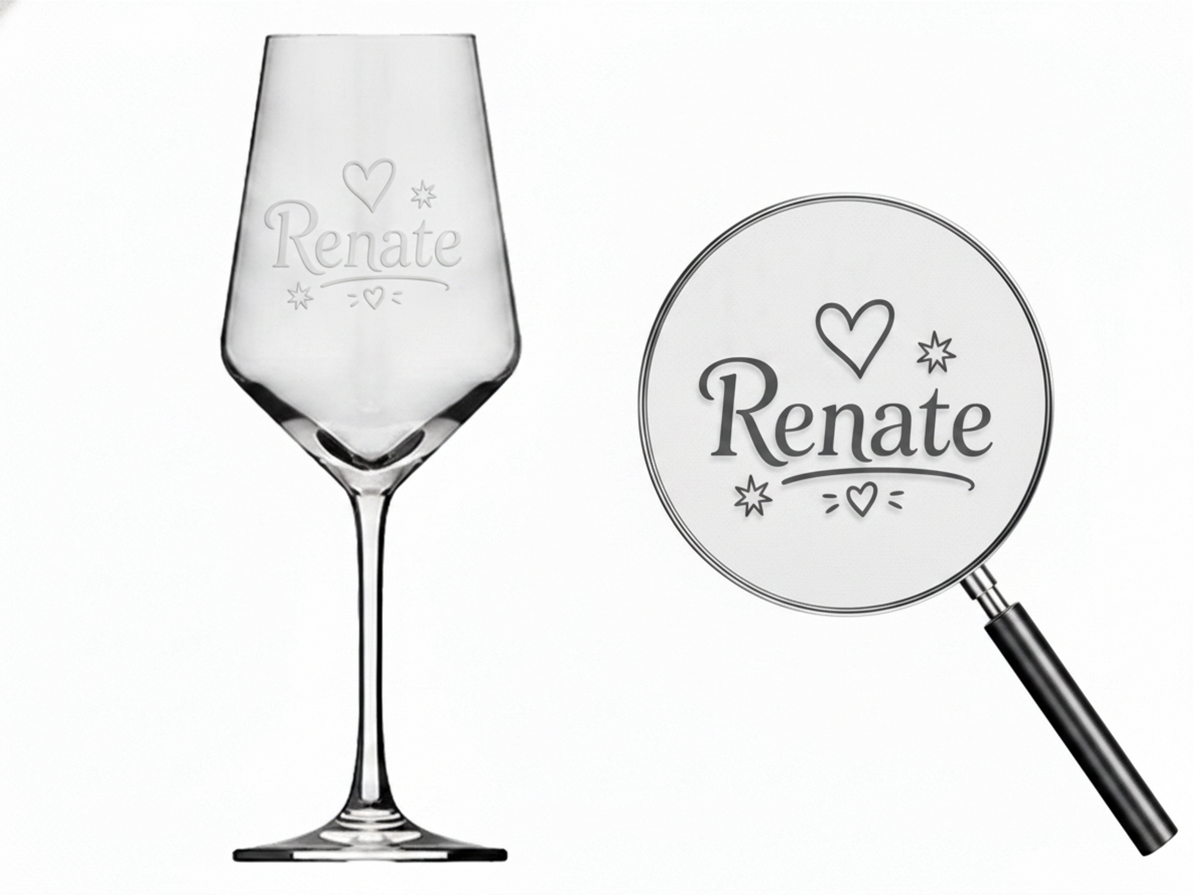 1x Weinglas Gravur Renate Namensglas 350ml spülmaschinenfest und robust