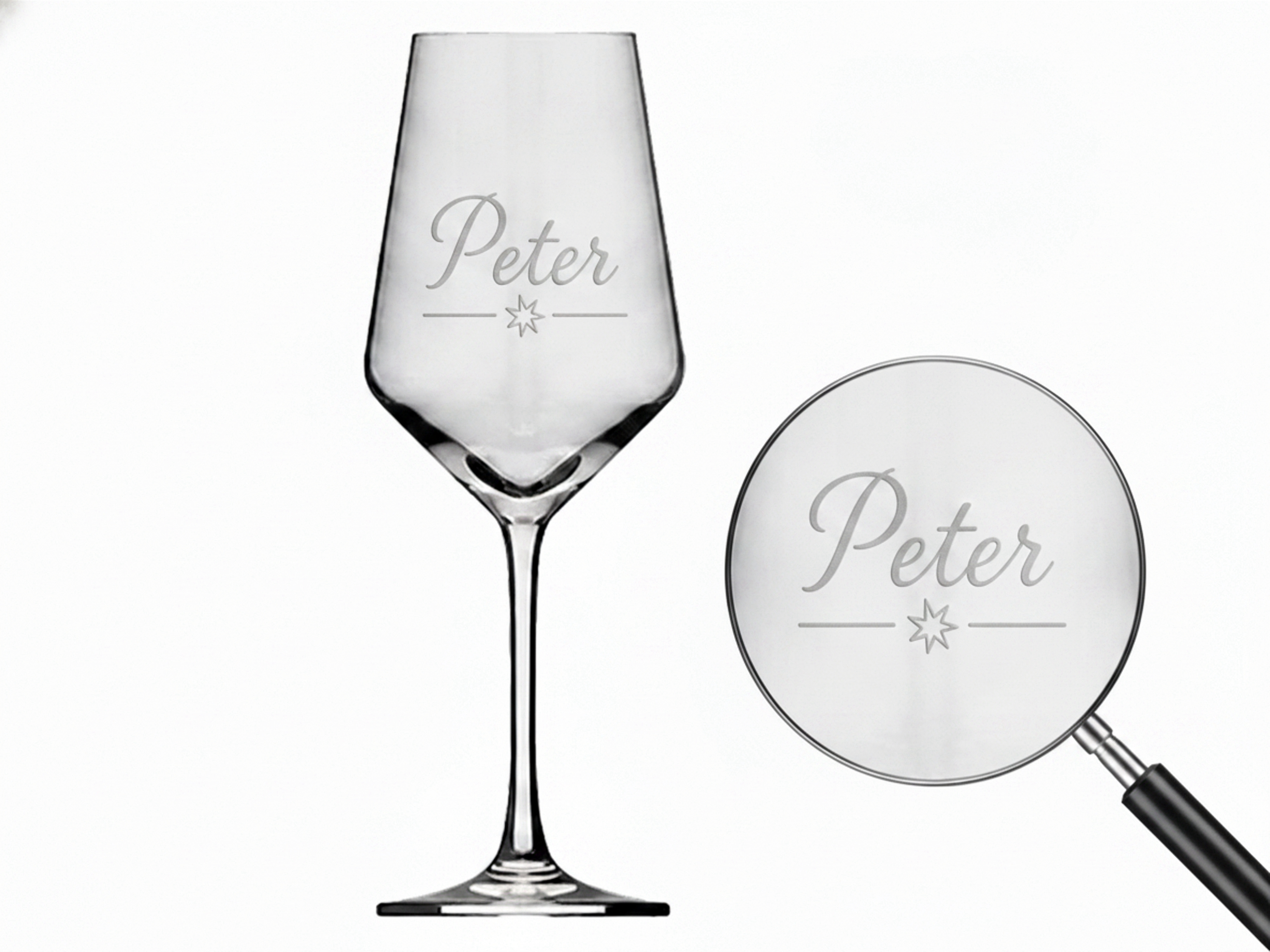 1x Weinglas Gravur Peter Namensglas 350ml spülmaschinenfest und robust