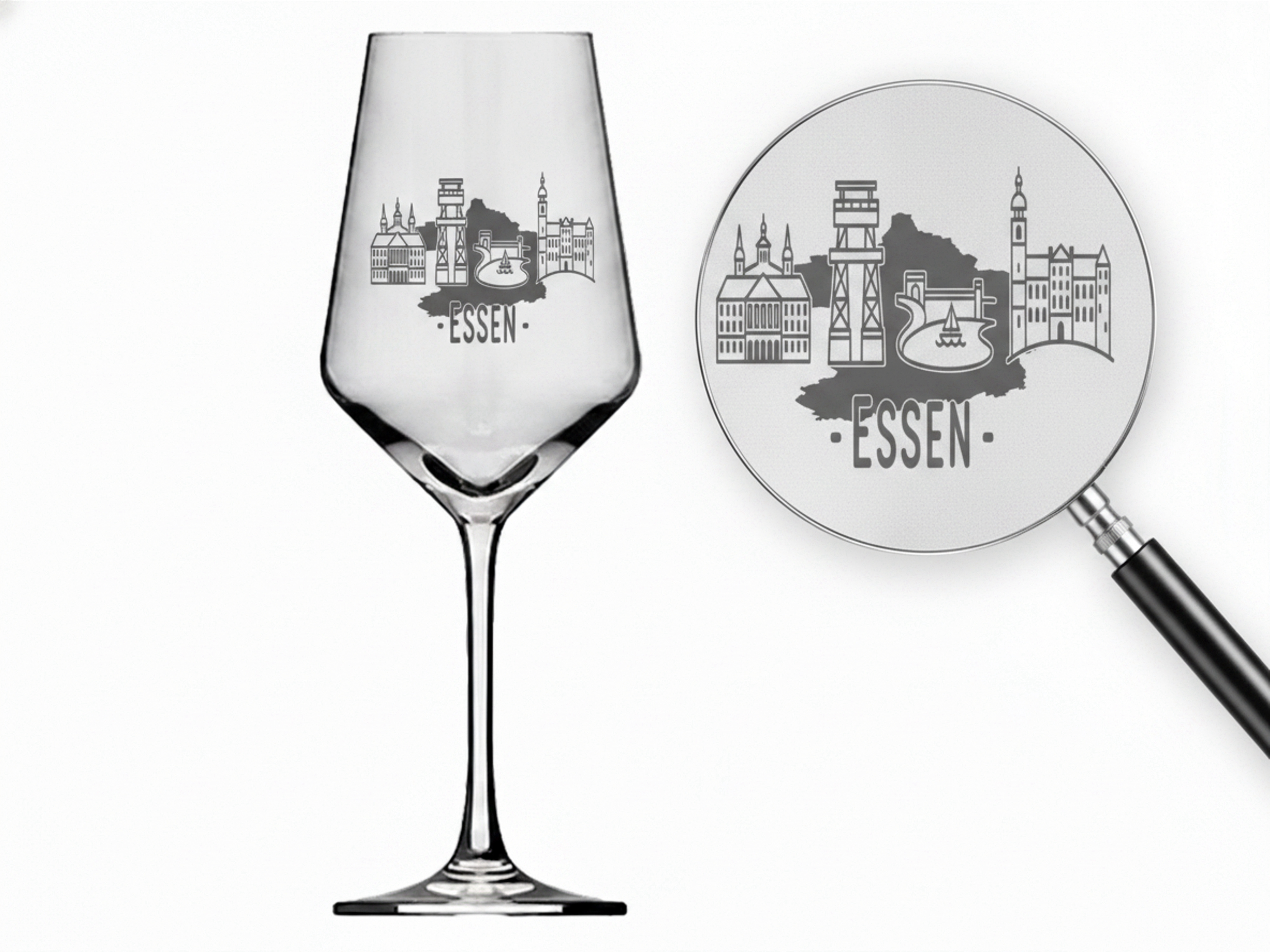 Weinglas Gravur Essen 350ml spülmaschinenfest langlebig und stylish