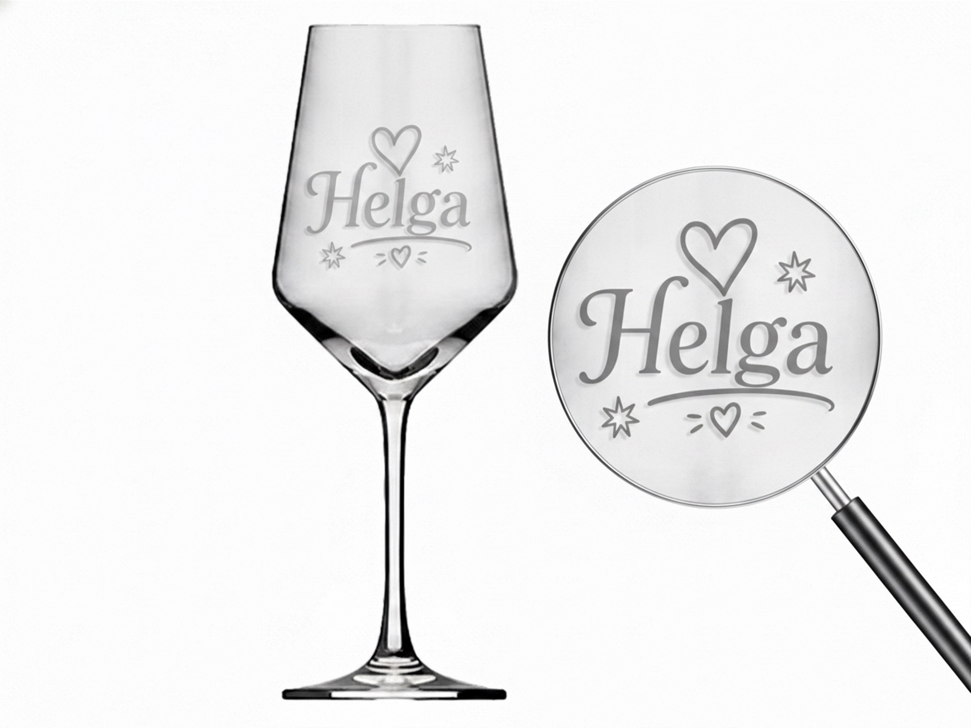 Valhalla 1x Weinglas Gravur Helga Namensglas 350ml spülmaschinenfest