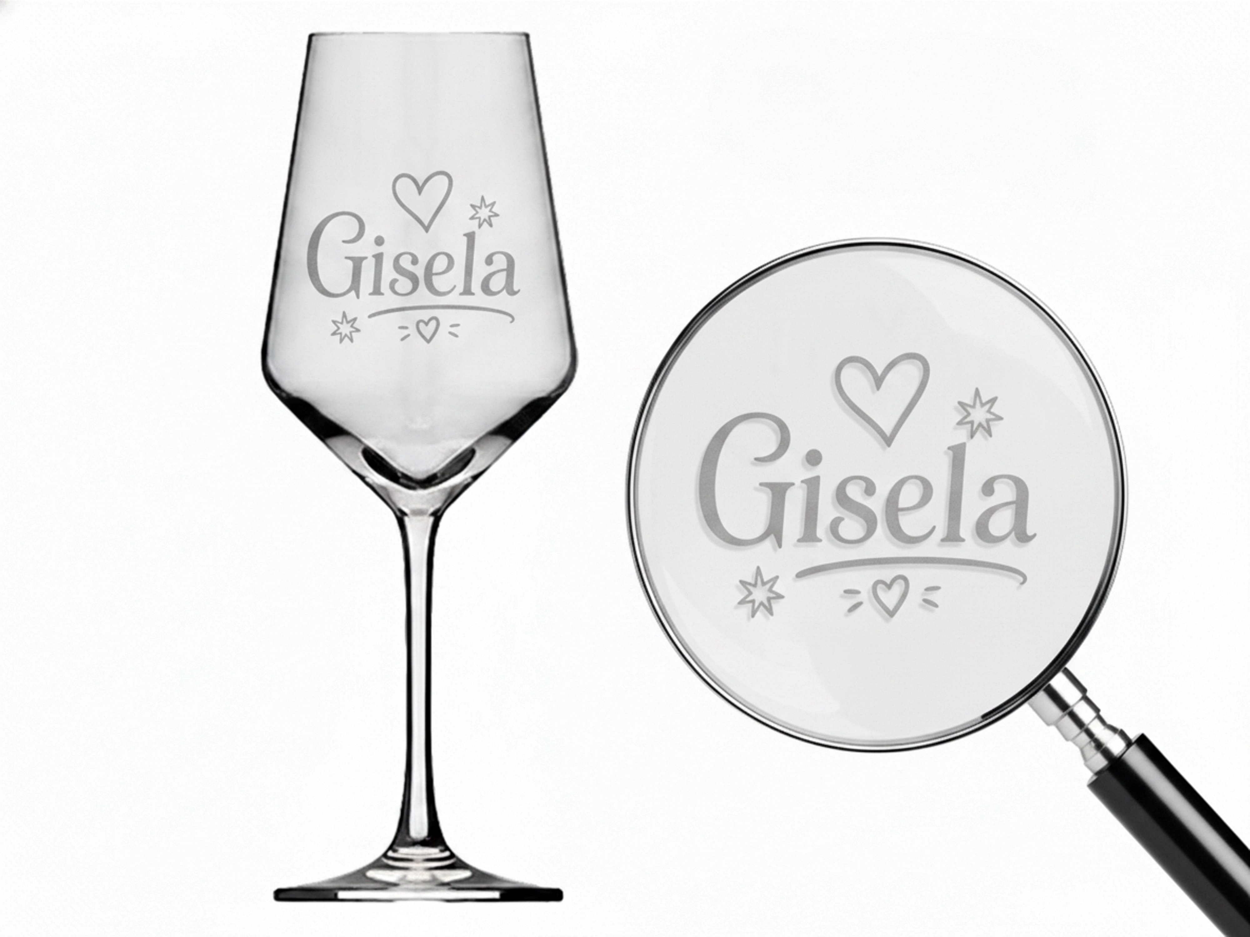 Valhalla 1x Weinglas Gravur Gisela Namensglas 350ml spülmaschinenfest