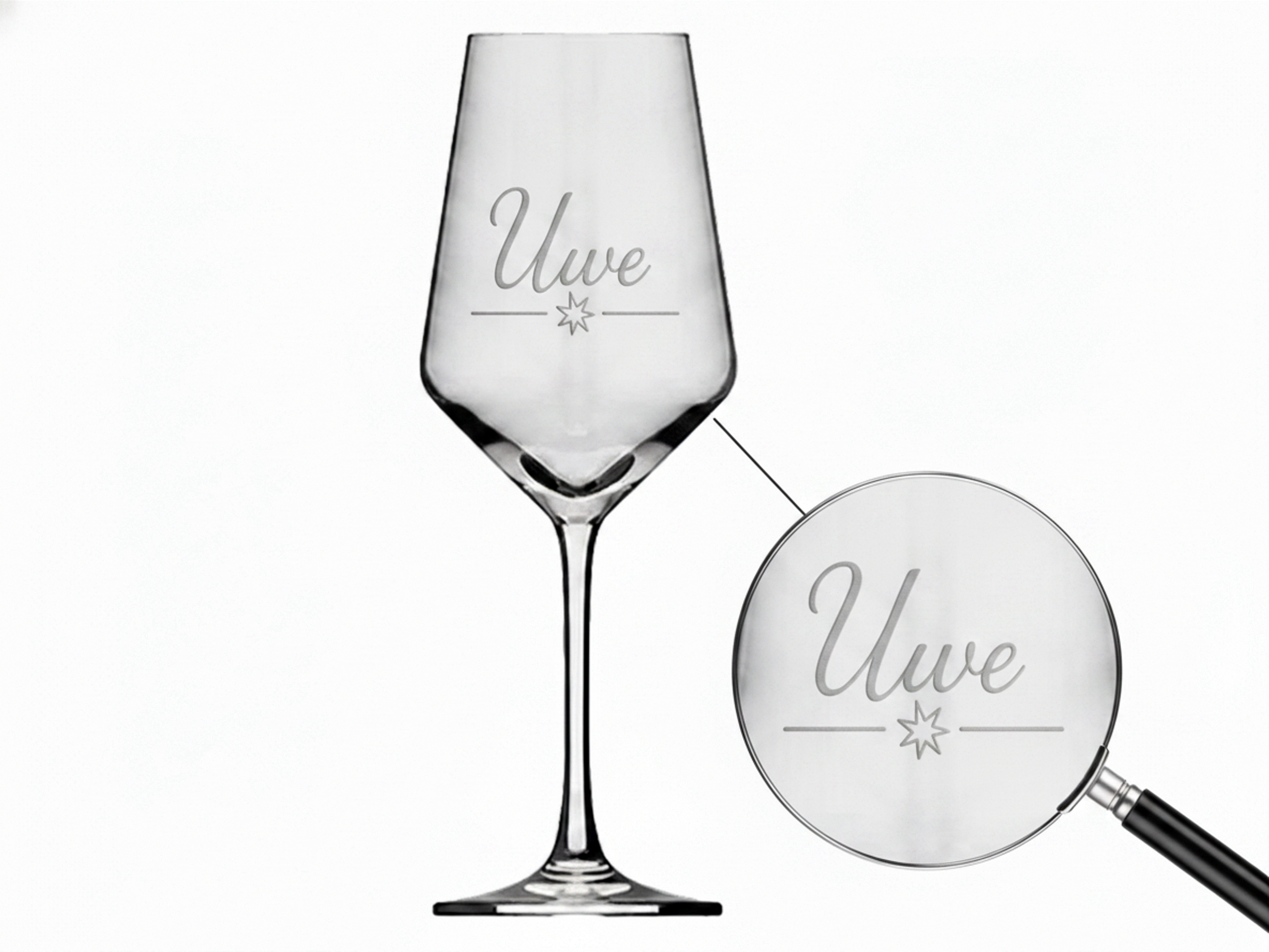 Valhalla 1x Weinglas Gravur Uwe Namensglas 350ml spülmaschinenfest