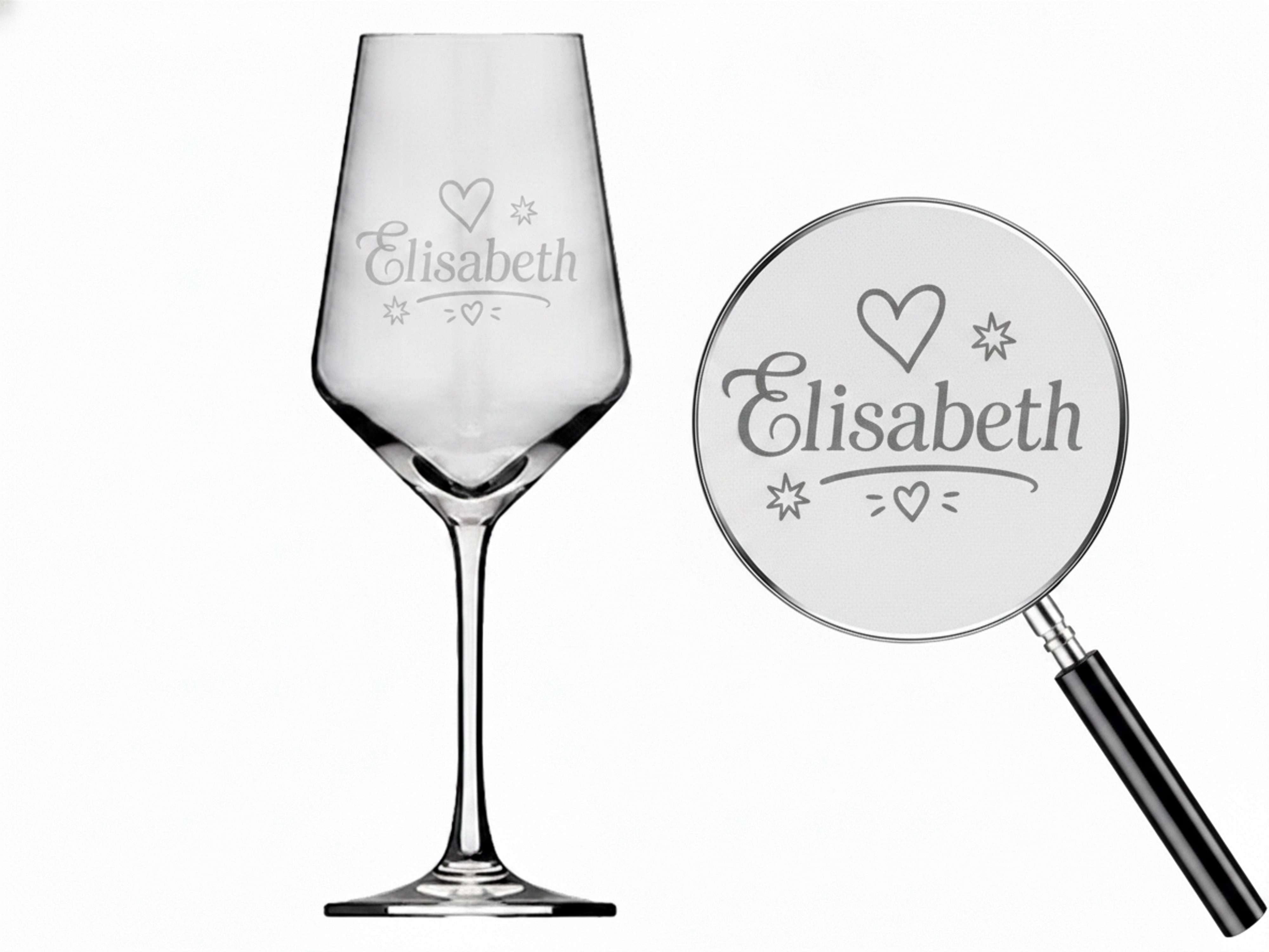 Valhalla 1x Weinglas Gravur Elisabeth Namensglas 350ml spülmaschinenfest