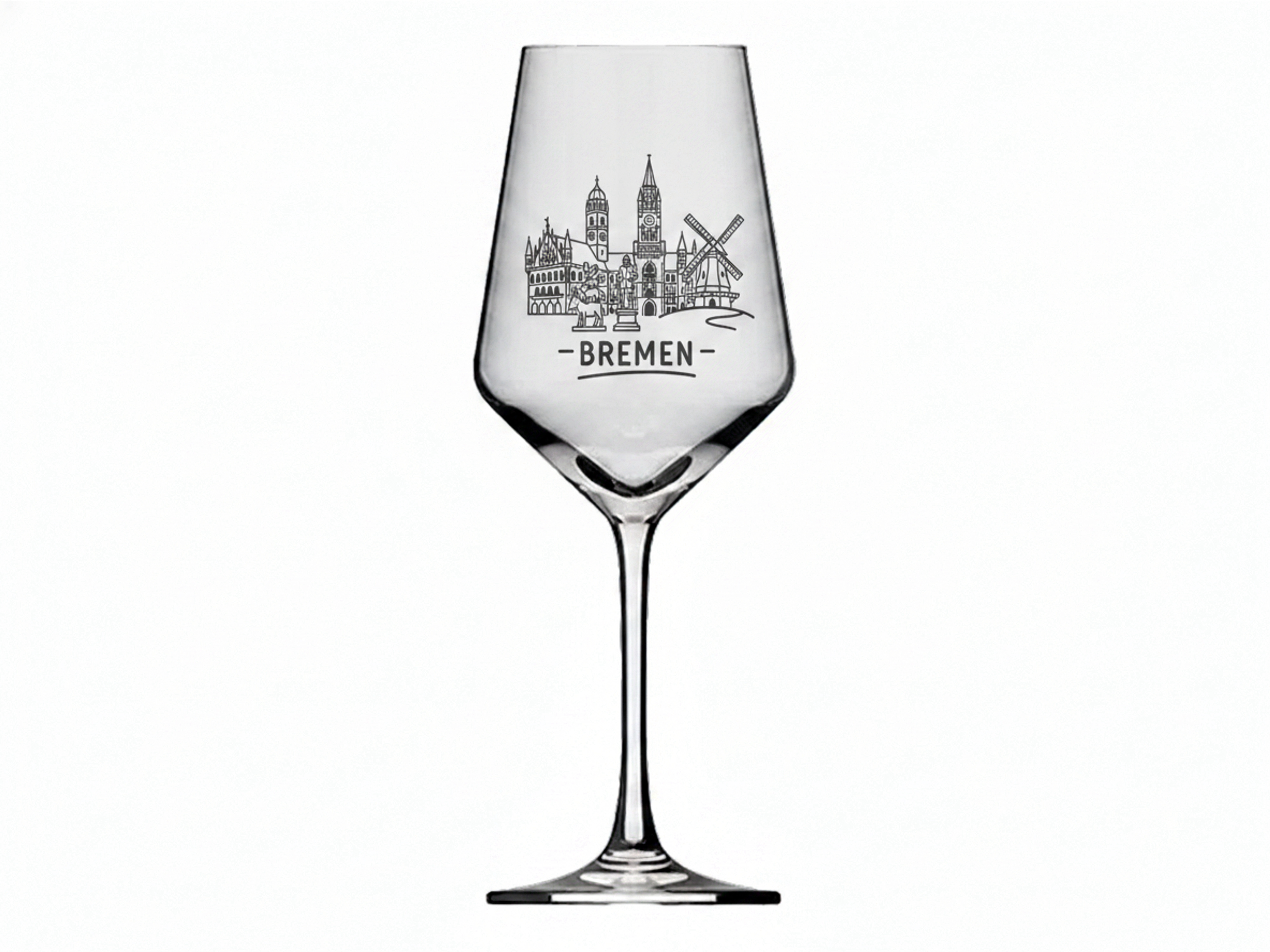 Weinglas Gravur Bremen 350ml spülmaschinenfest robust und langlebig - Vorschau 6