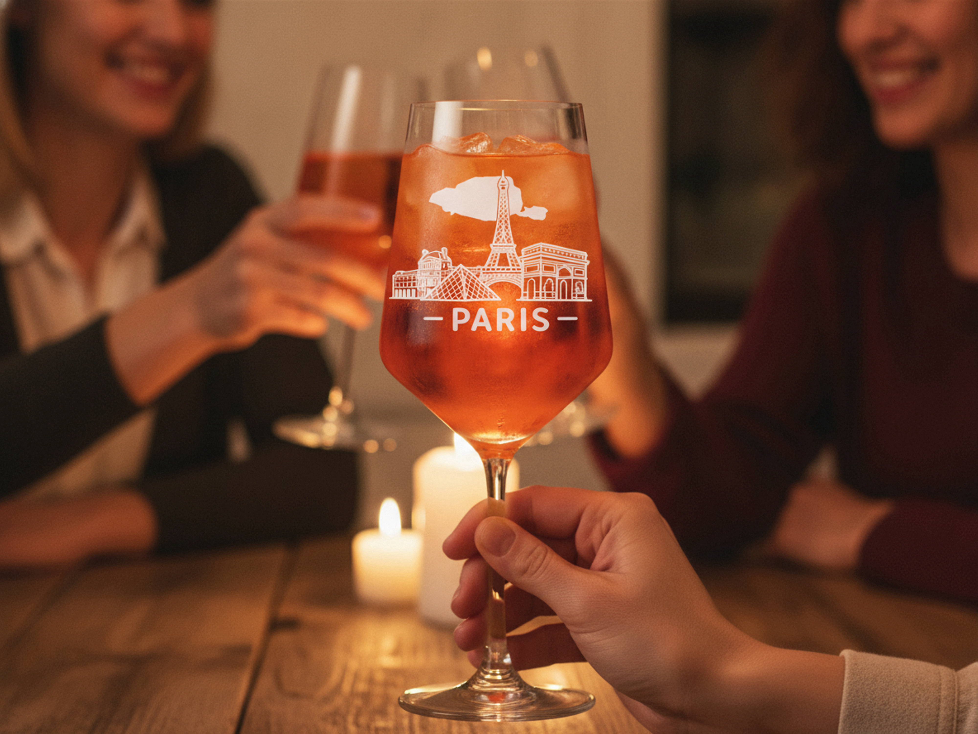 Weinglas Gravur Paris 350ml spülmaschinenfest für Weinliebhaber und Zusammenkünfte - Vorschau 3