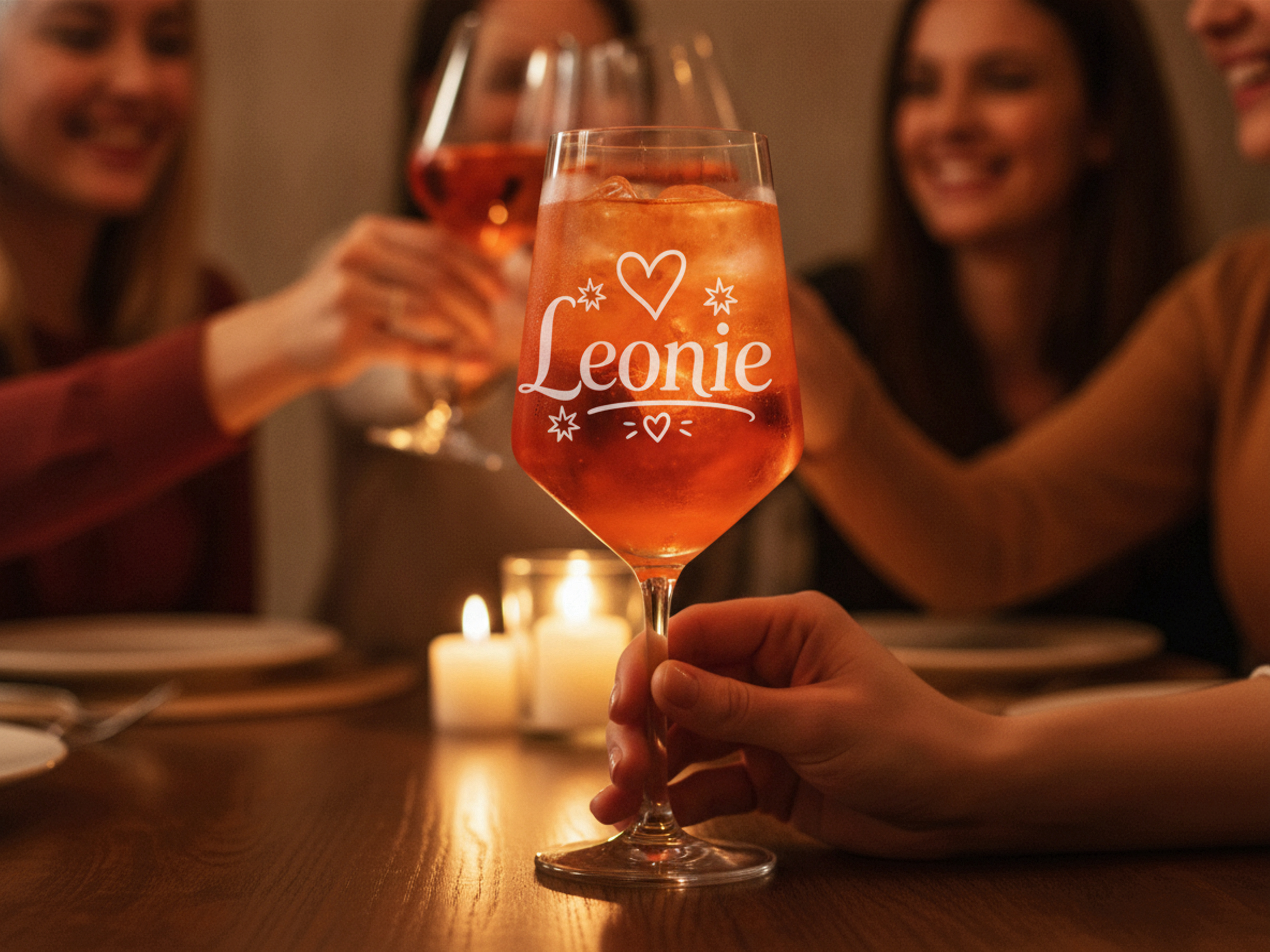 1x Weinglas Gravur Leonie Namensglas 350ml spülmaschinenfest und stilvoll - Vorschau 3