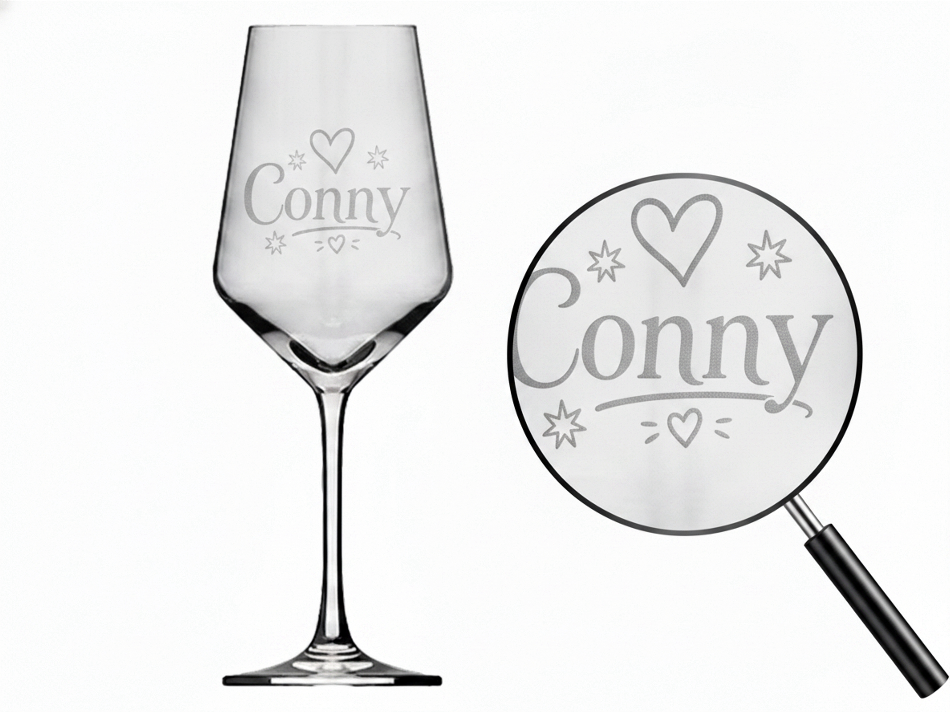 1x Weinglas Gravur Conny Namensglas 350ml spülmaschinenfest langlebig