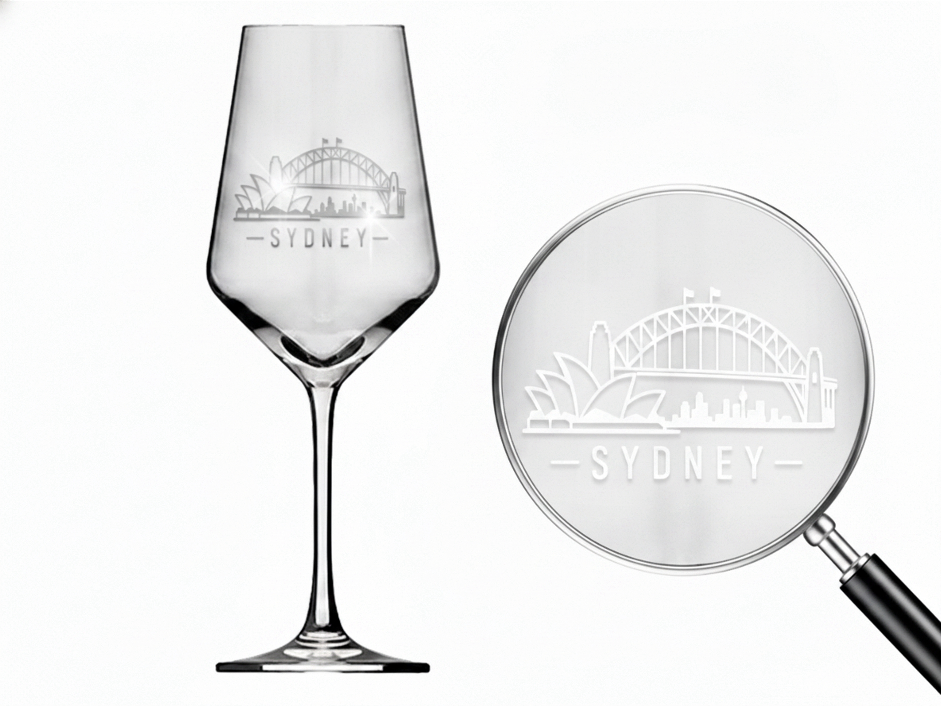 Weinglas Gravur Sydney 350ml spülmaschinenfest für entspannte Abende und Genuss